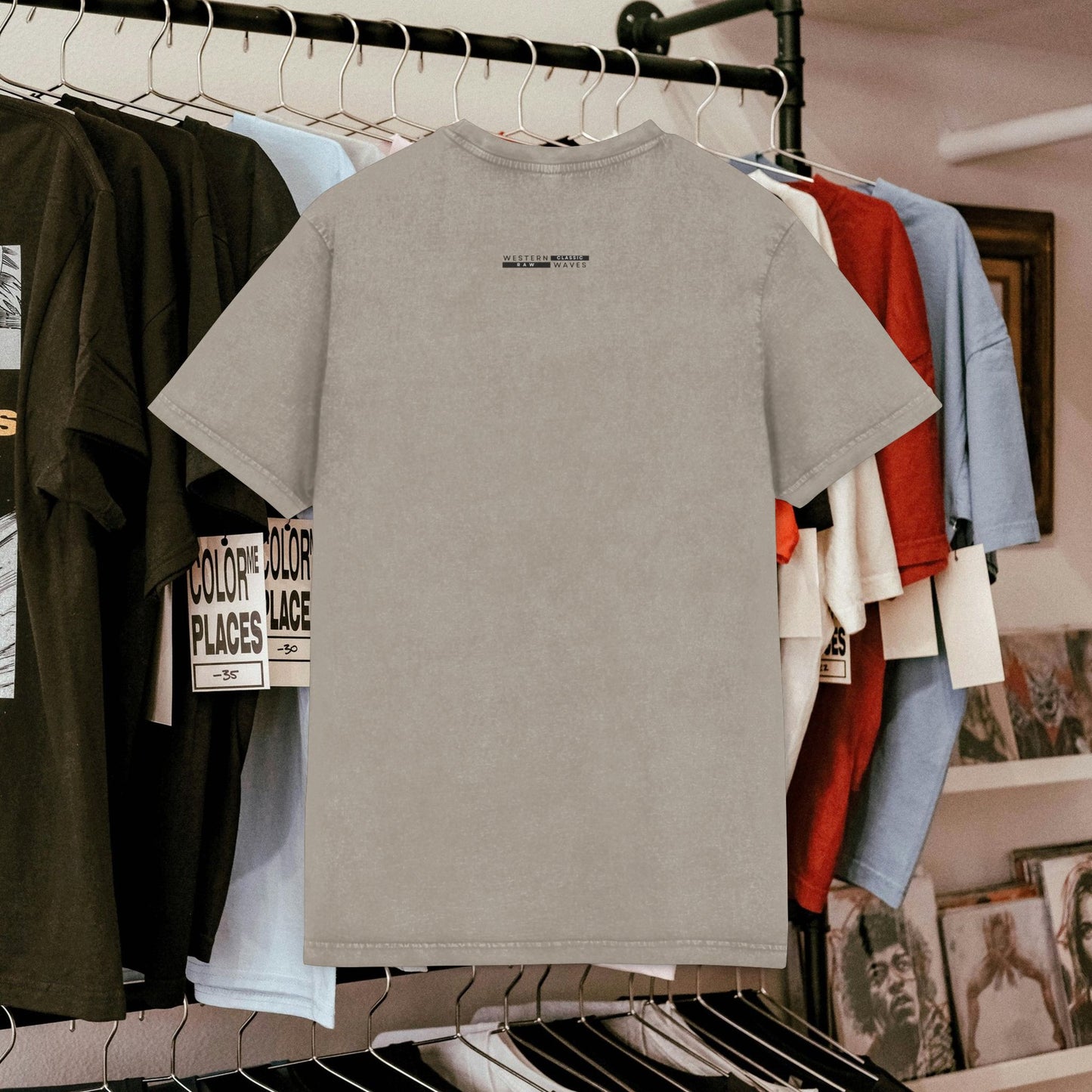 Acid Washed Round Neck Tee_ N7+ Series AWRNTEE PT2WW001_ Limited Edition by WesternWaves:
