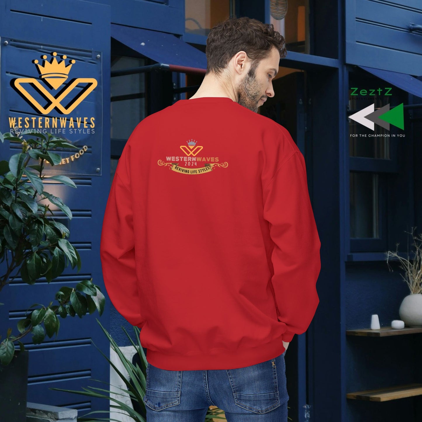 Unisex Midweight Fleece Crewneck Sweatshirt_ N3+ Series UXMWFCS PT2WW015_ WesternWaves Signature Limited Edition: