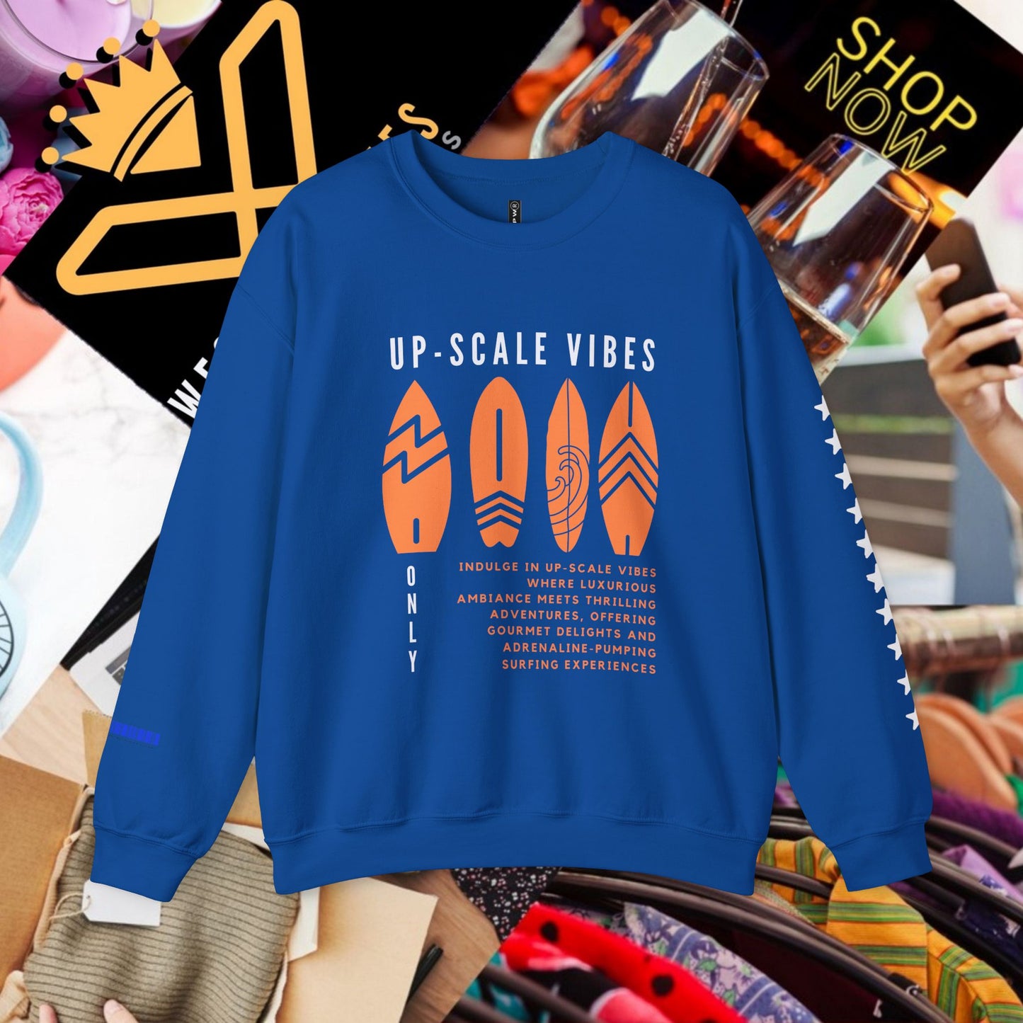 Unisex Heavy Blend™ Crewneck Sweatshirt_ N3+ Series UHBCSS PT2WW009_ Limited Edition Pure Luxury by WesternWaves:
