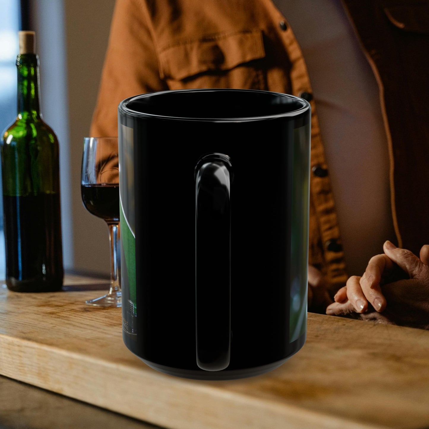 Black Ceramic Mug (11oz & 15oz) – N3+ Series BCMUG11&15 PT2WW001_ Limited Edition Your Perfect Sip by WesternWaves: