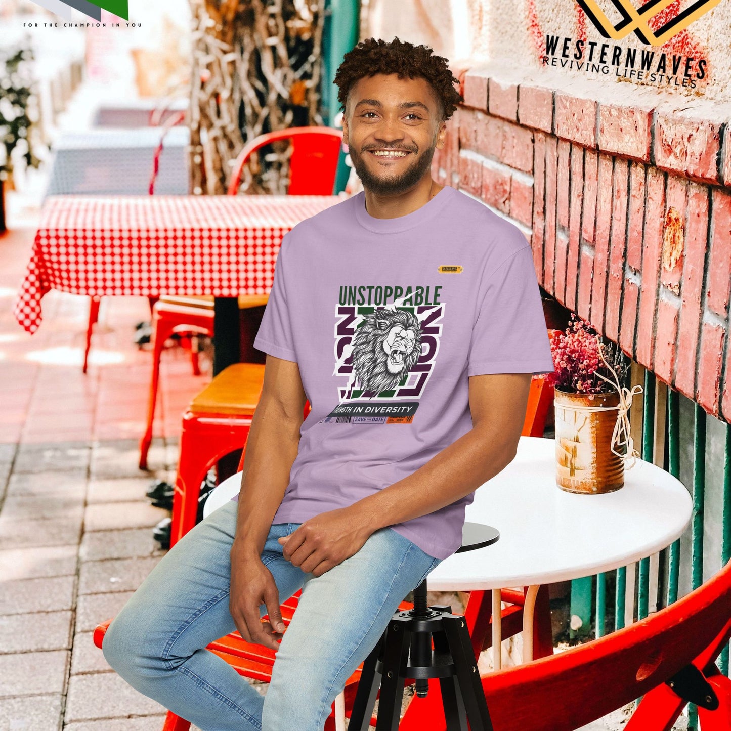 Unisex Garment-Dyed T-Shirt_ 26 June 2025_ Limited Edition Strength in Diversity by WesternWaves: