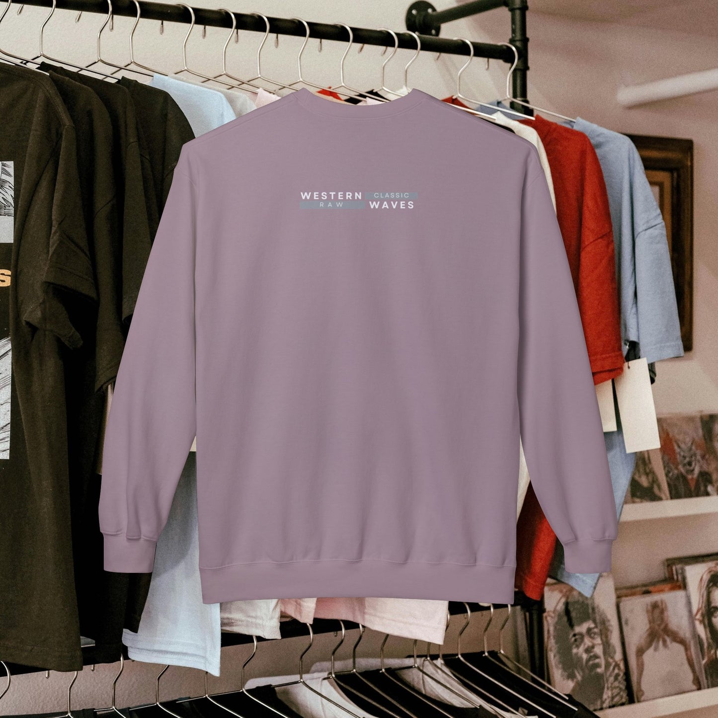 Urban Nomad Fleece Crewneck Sweatshirt_ UWD 0027_ | Cozy Streetwear Style, Perfect for Travel, Gifts, Fall & Winter Layers, Graphic Pullover