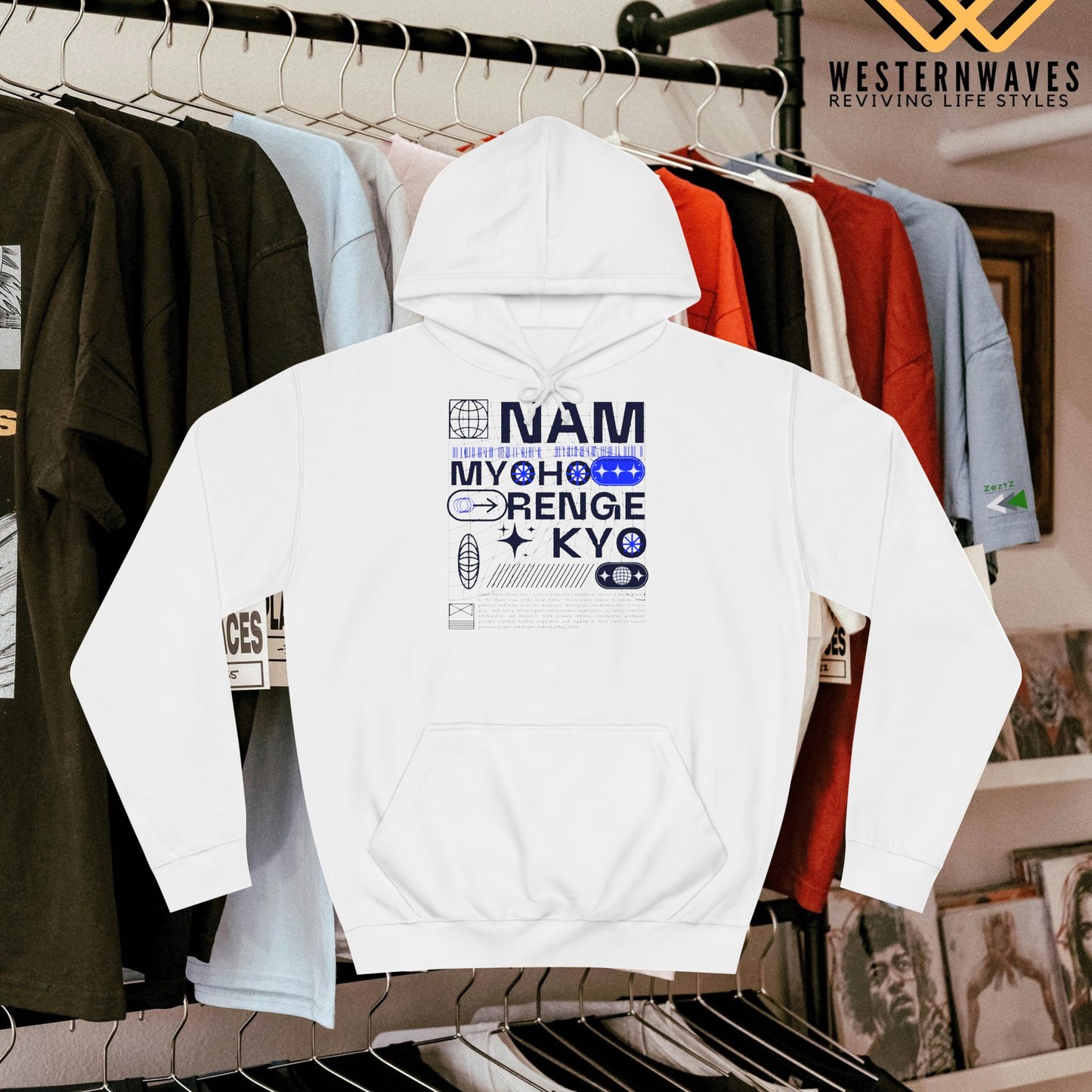 Unisex College Hoodie_ N2+ Series USCH PT2WW005_ Limited Edition Timeless Unisex Design by WesternWaves: