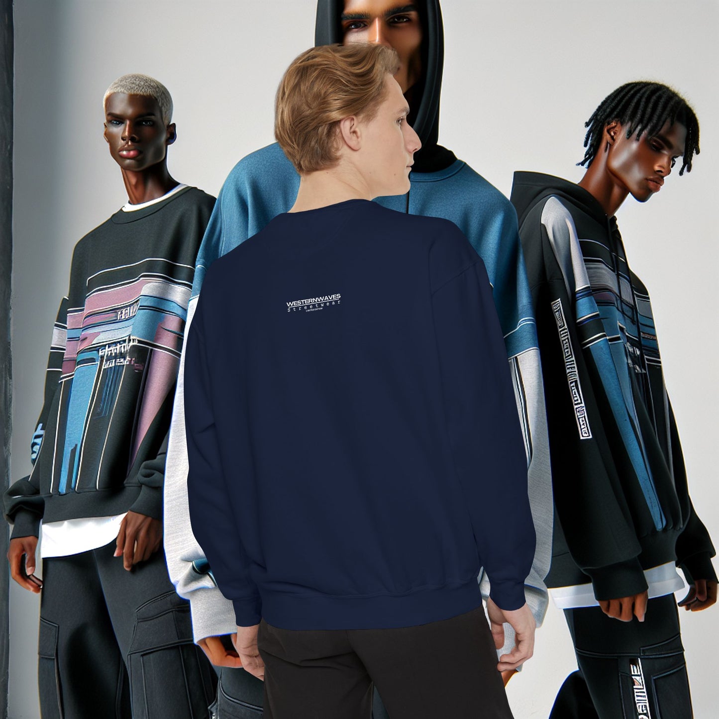 Unisex Garment-Dyed Sweatshirt_ N8+ Series SPW USMWSSFCNSS PT2WW001_ Limited Edition by WesternWaves: