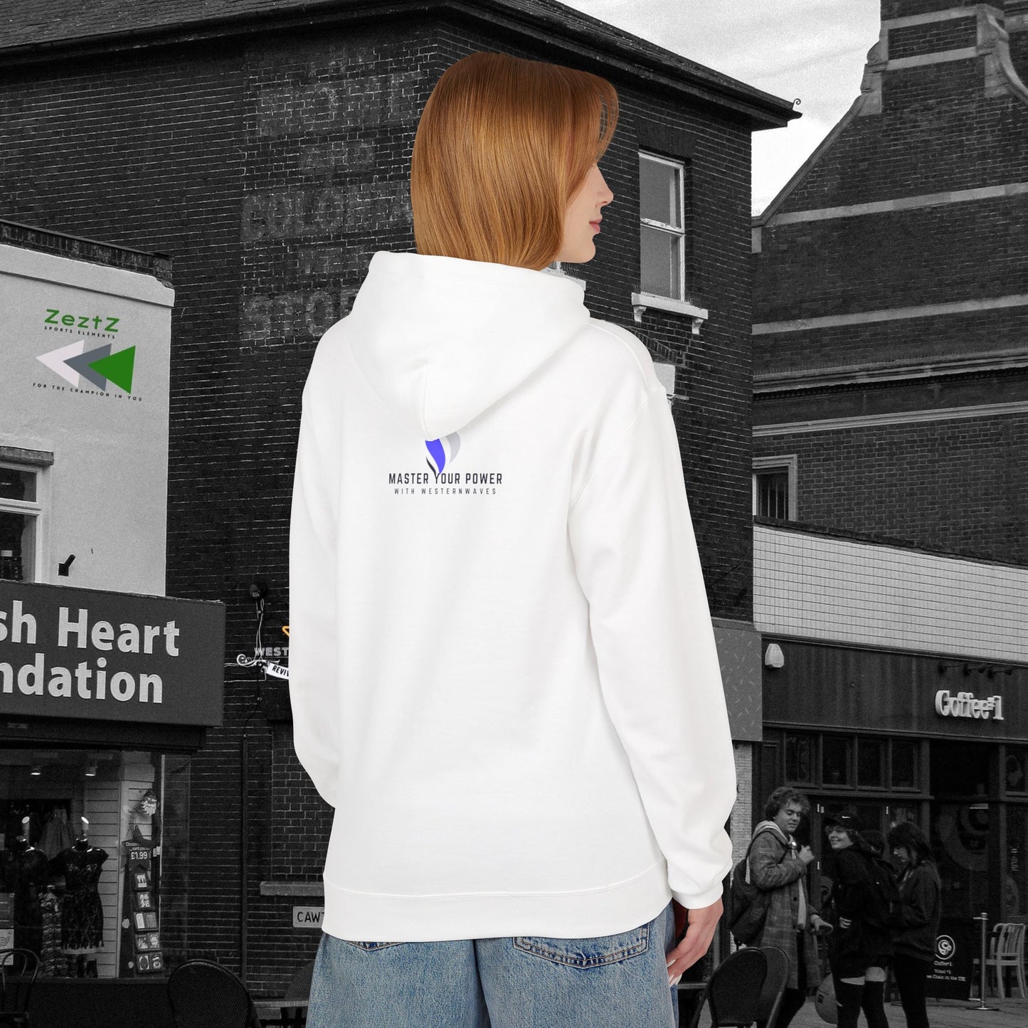 Unisex Midweight Softstyle Fleece Hoodie_ N3+ Series USMWSSFH PT2WW003_ Limited Edition Luxuriously Soft 100% Cotton Face by WesternWaves:
