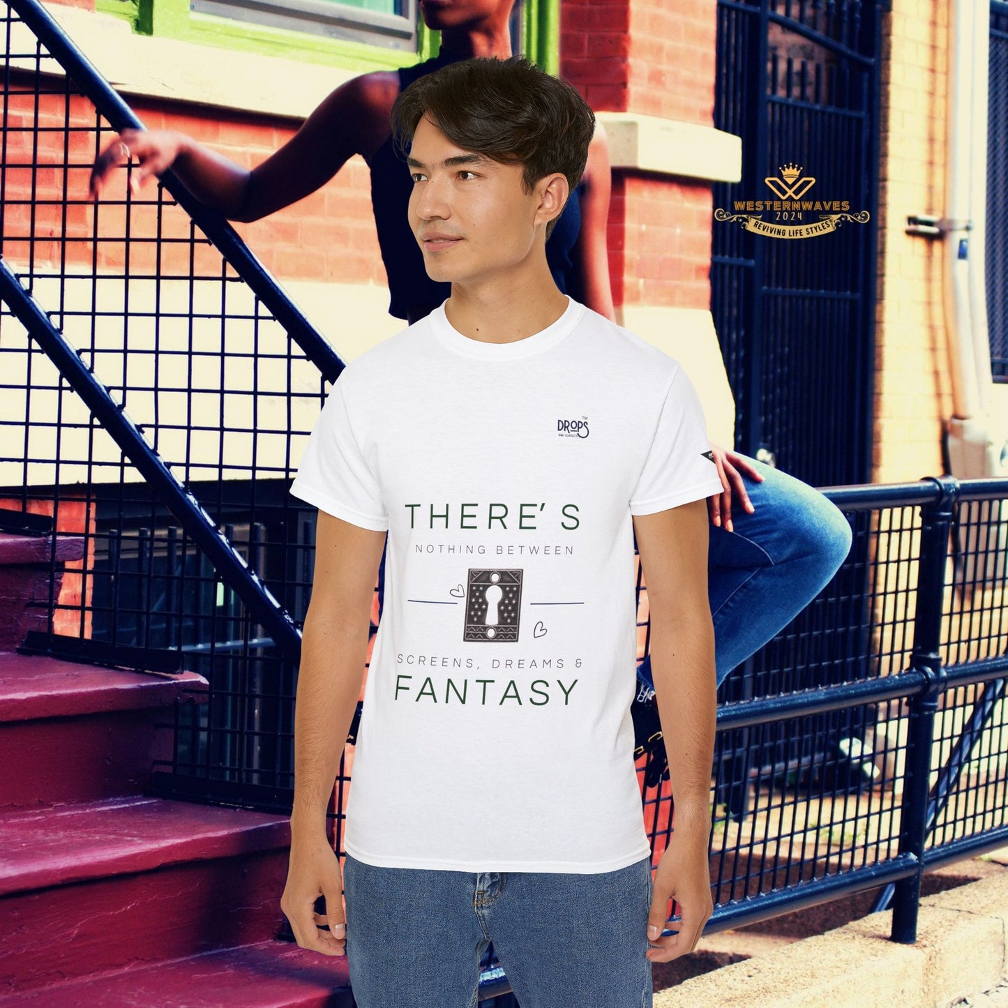 Unisex Ultra Cotton Tee - "There's Nothing Between Screens, Dreams & Fantasy" T-Shirt - Perfect for Dreamers and Creatives_ 07 May 2025_ 001
