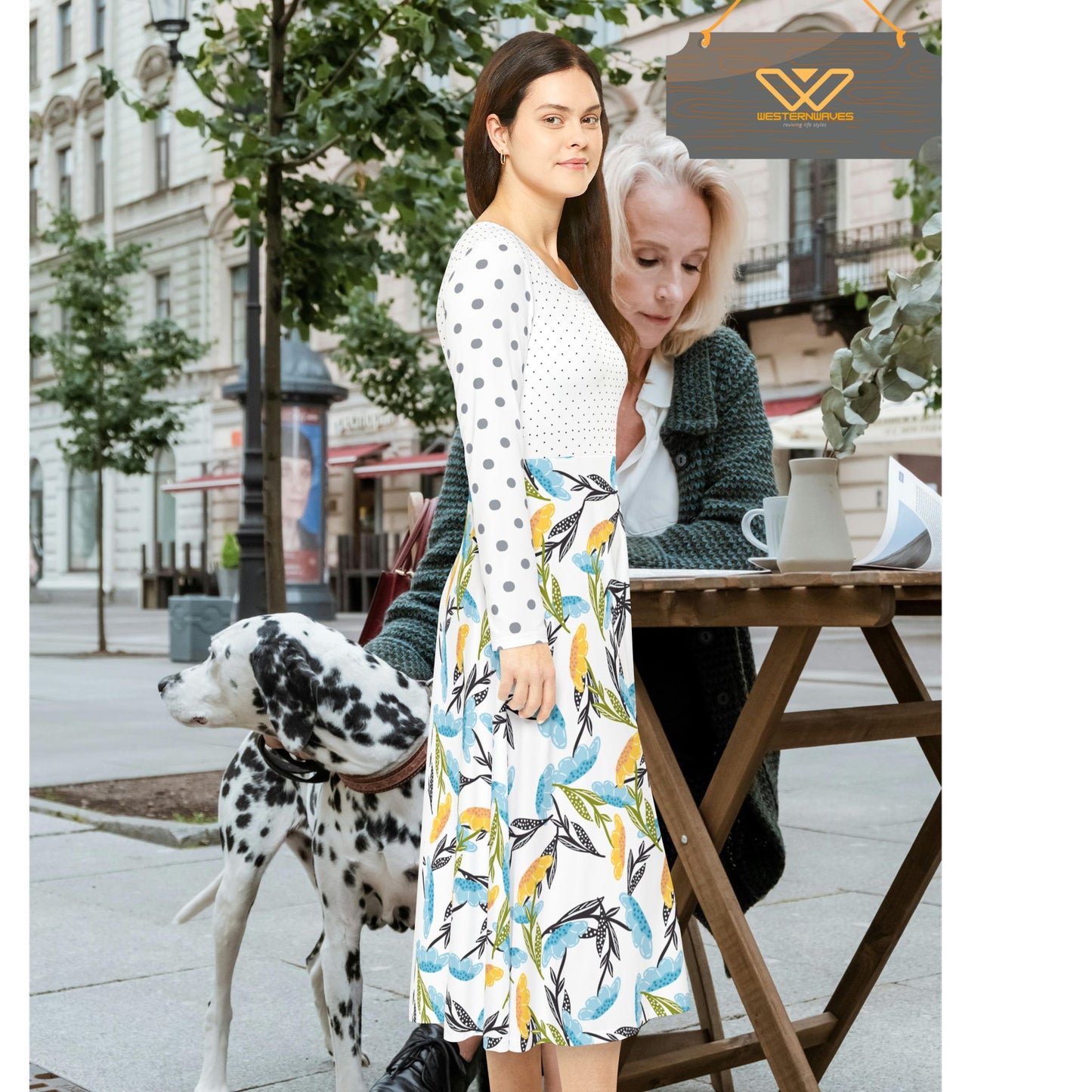 Women's Long Sleeve Dance Dress (AOP)_ N2 Series WLSDD PT2WW003_ Limited Edition Twirl & Shine Exclusively by WesternWaves: