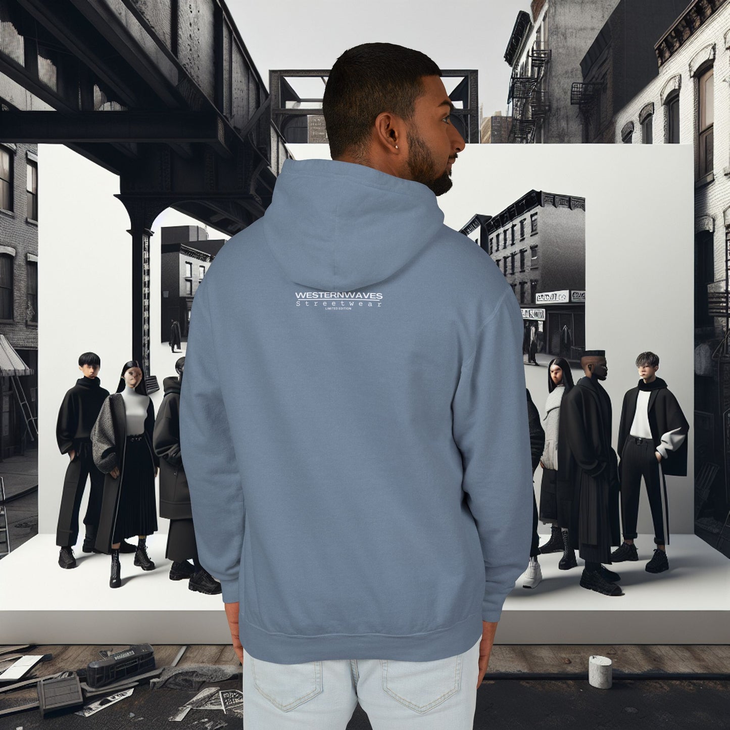 Unisex Lightweight Hooded Sweatshirt_ Series UWD 051_ Limited Edition Raw Streetwear by WesternWaves: