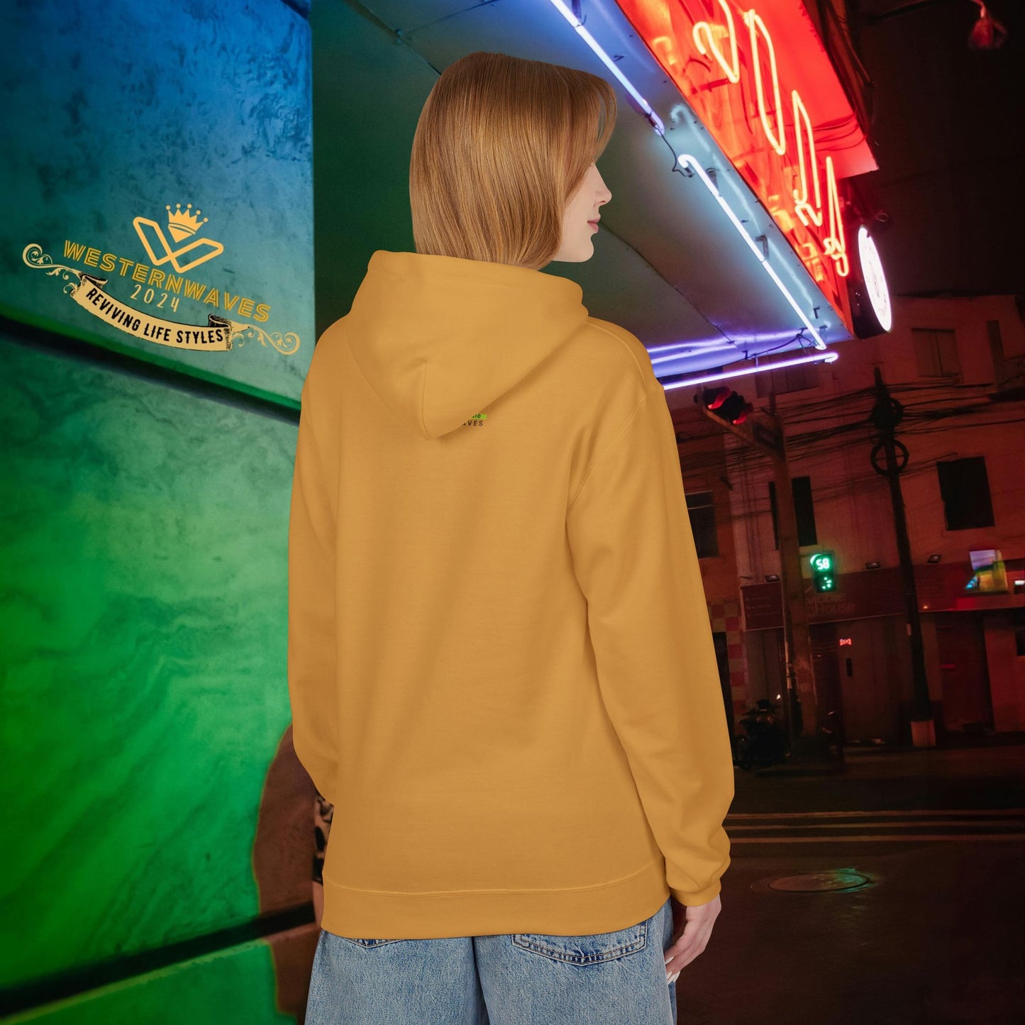 Unisex Midweight Softstyle Fleece Hoodie_ N3+ Series USMWSSFH PT2WW001_ Limited Edition Luxuriously Soft 100% Cotton Face by WesternWaves: