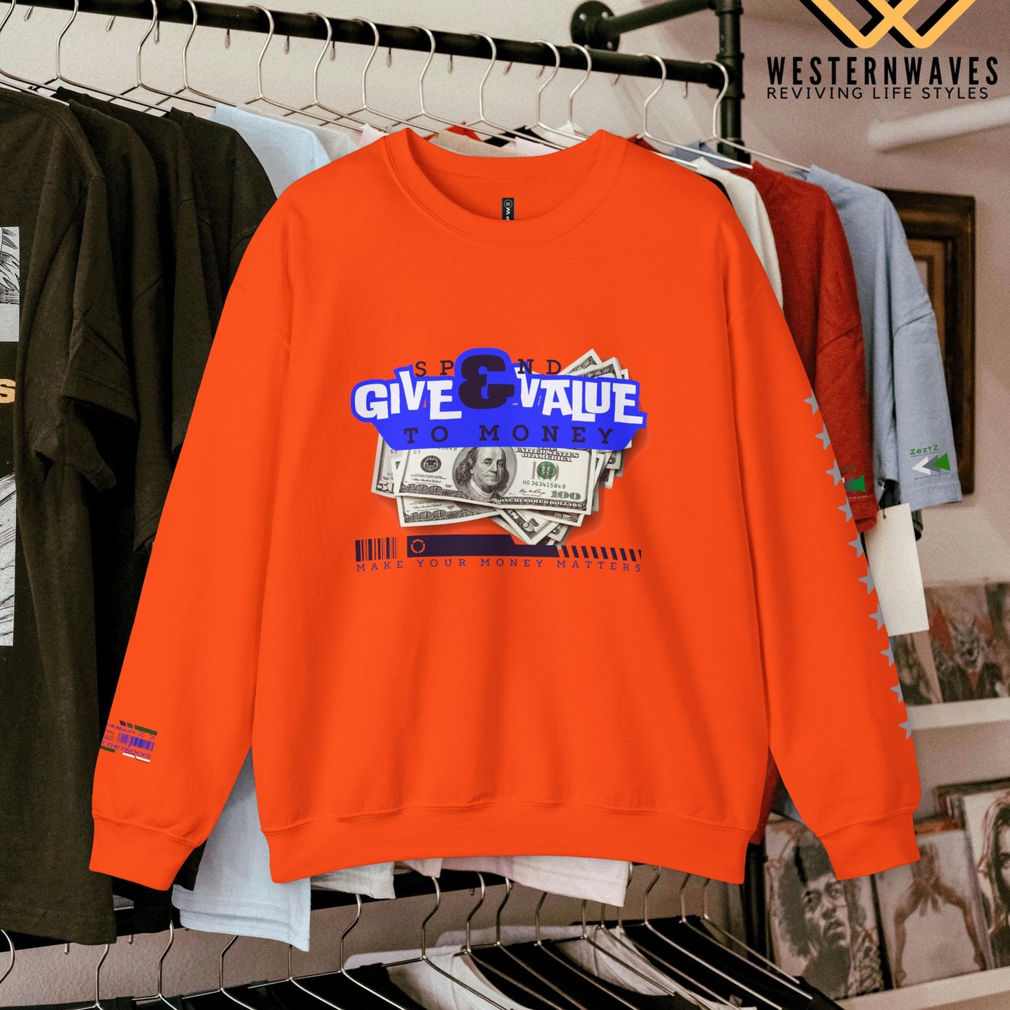 Unisex Heavy Blend™ Crewneck Sweatshirt_ N3+ Series UHBCSS PT2WW036_ Limited Edition Pure Luxury By WesternWaves: