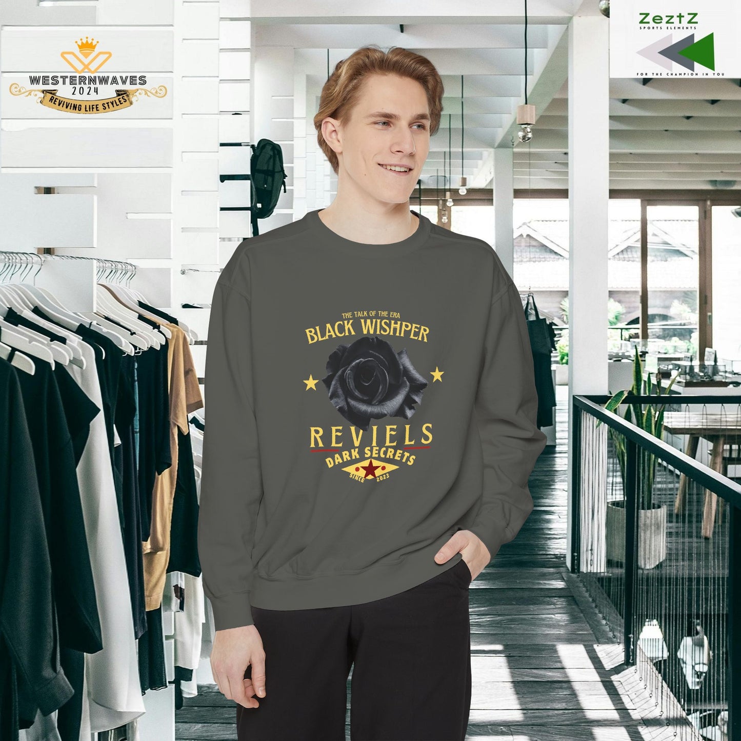 Unisex Garment-Dyed Sweatshirt_ N3+ Series UGDSS PT2WW001_ Limited Edition Luxurious Comfort by WesternWawes: