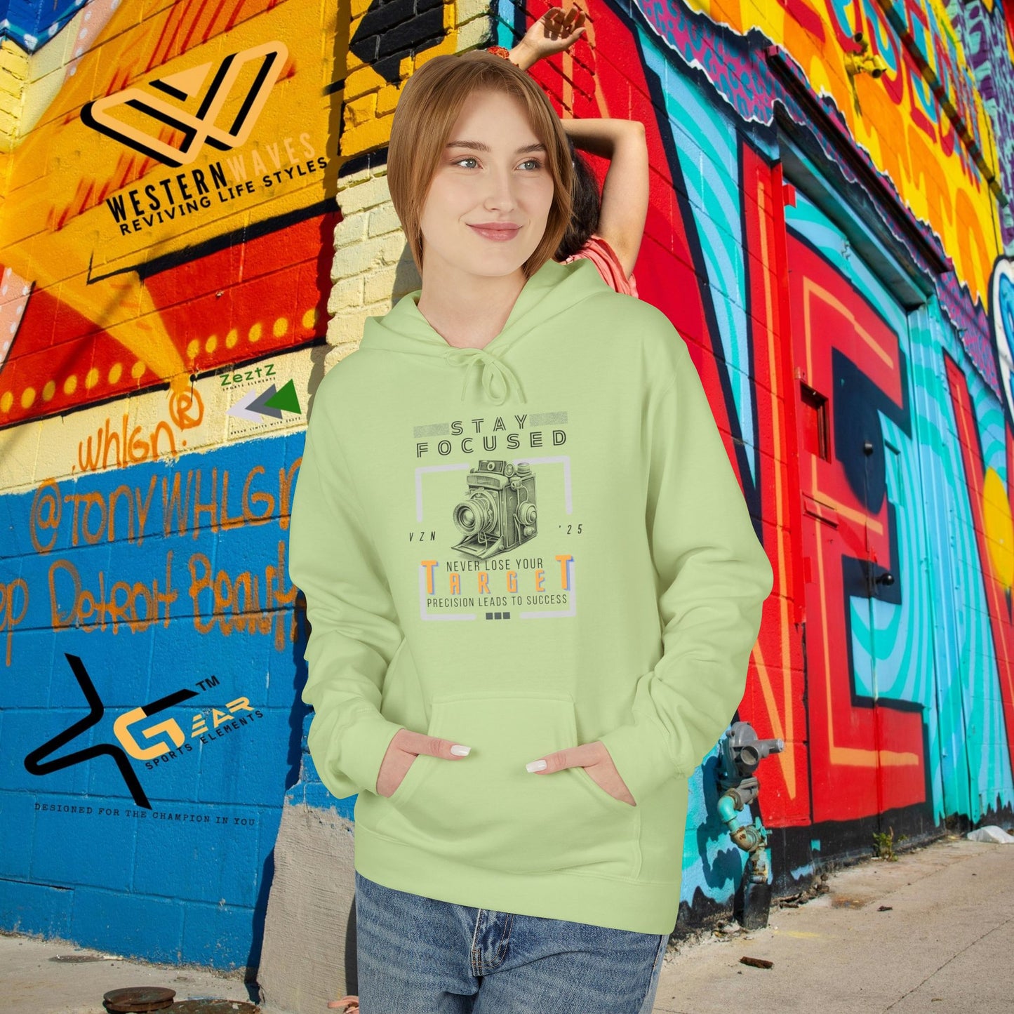 Unisex Midweight Softstyle Fleece Hoodie_ N3+ Series USMWSSFH PT2WW006_ Limited Edition Luxuriously Soft 100% Cotton Face by WesternWaves:
