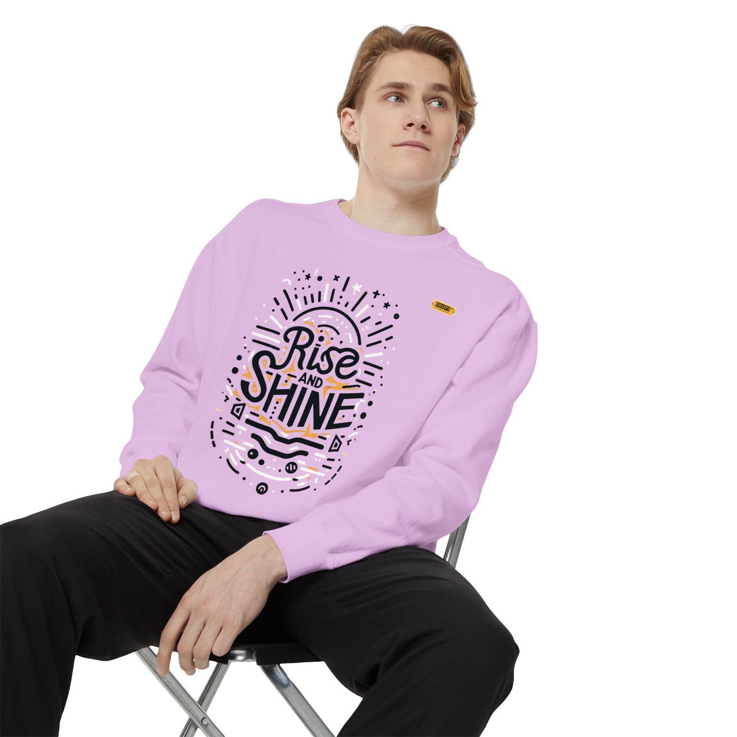 Motivational Unisex Garment-Dyed Sweatshirt, Cozy Pullover, Rise and Shine Apparel, Gift for Her, Inspirational Clothing