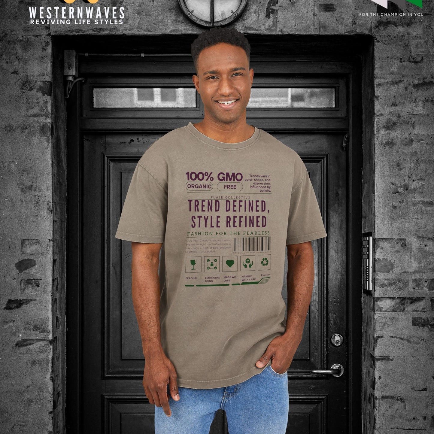 Men's Acid Washed Heavy Oversize Tee_ N3+ Series MAWHOSIZEDTEE PT2WW001_ Limited Edition Irresistible Cool Stuff by WesternWaves: