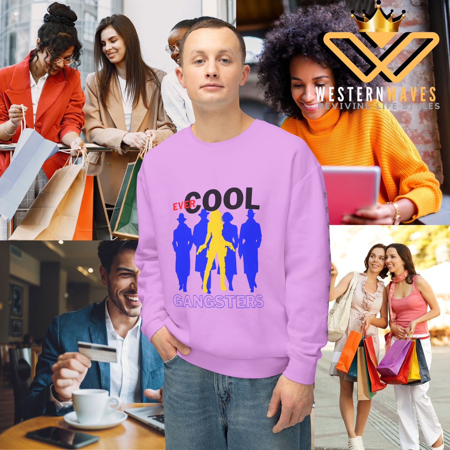 Unisex Lightweight Crewneck Sweatshirt_ N3+ Series ULWCSS PT2WW001_ Limited Edition by WesternWaves: