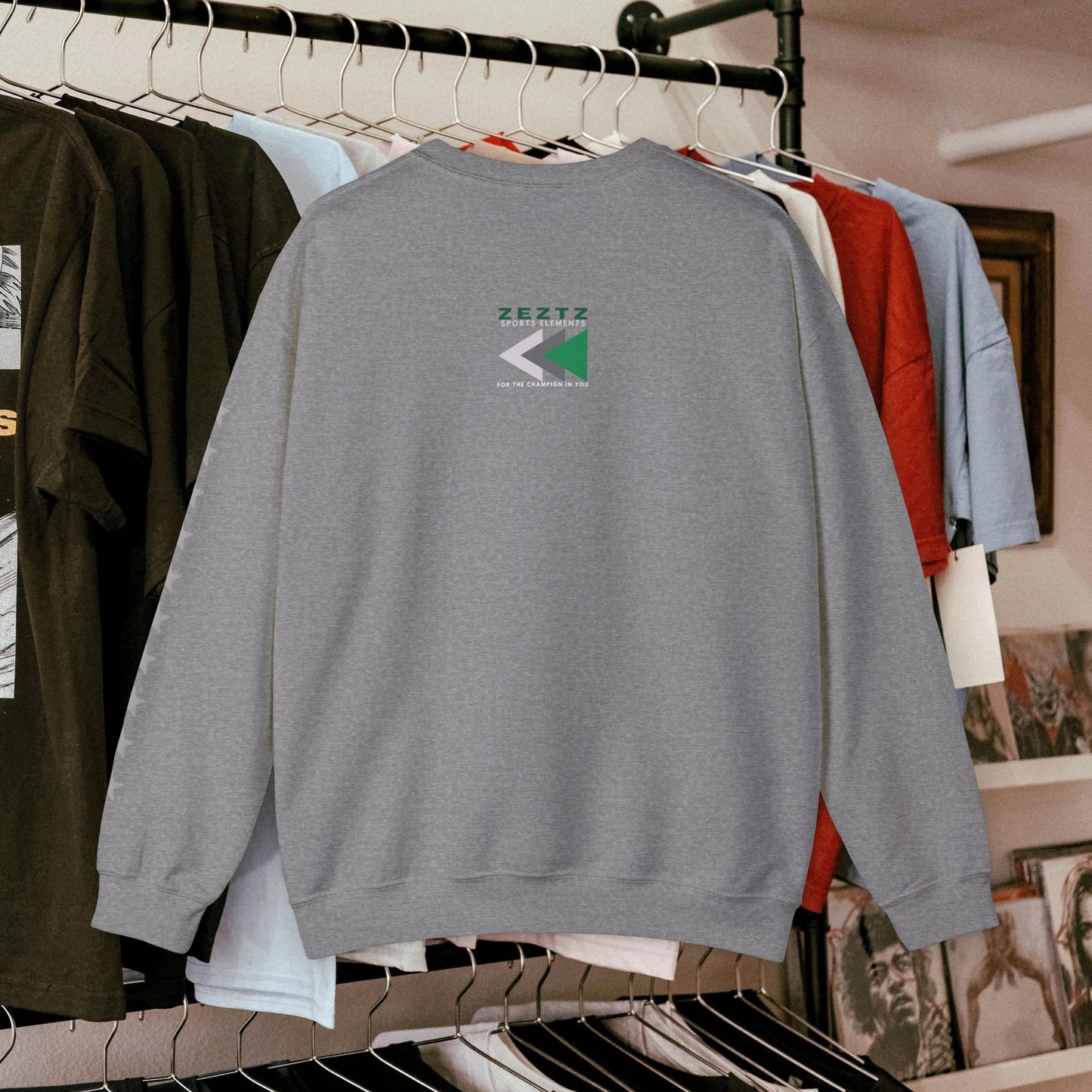 Unisex Heavy Blend™ Crewneck Sweatshirt_ N2 Sports Series UHBCSS PT2WW006_ Limited Edition ‘Zeztz’ Brand Sports Elements by WesternWaves: