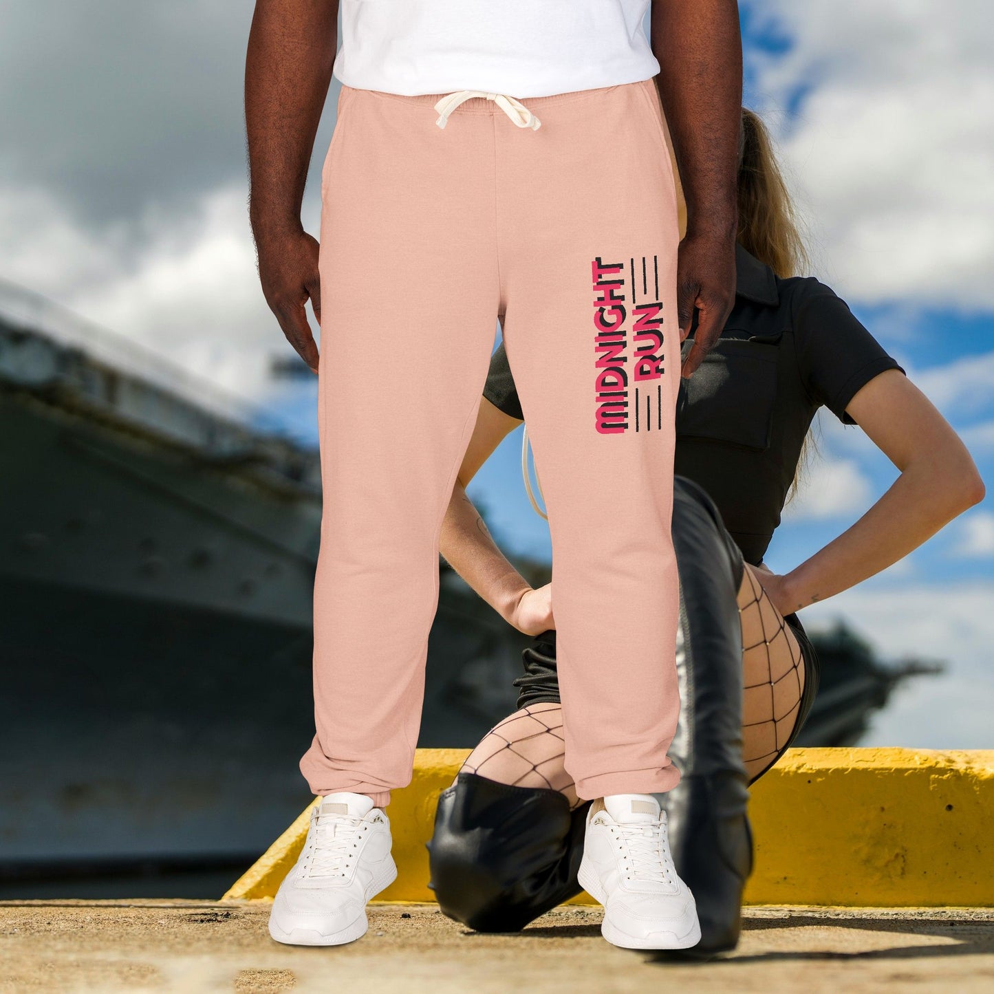Unisex Fleece Sweatpants with Playful Design_ Series UWD 080_ Limited Edition Cozy Lounge Pants by WesternWaves: