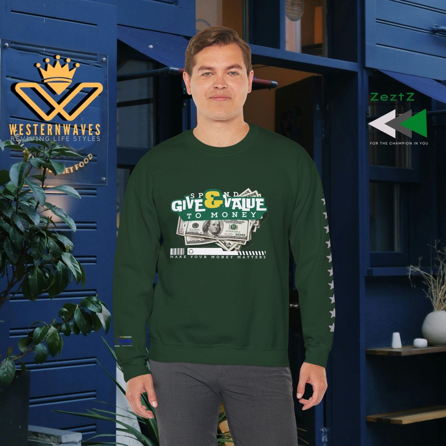 Unisex Heavy Blend™ Crewneck Sweatshirt_ N2+ Series UHBCSS PT2WW037_ Limited Edition Pure Luxury By WesternWaves: