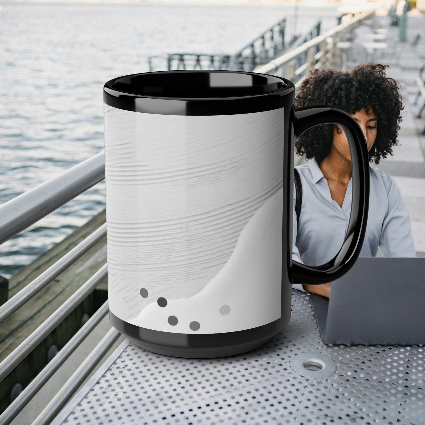 Black Mug (11oz, 15oz)_ N3+ Series CBM PT2WW005_ Limited Edition Black Ceramic Mug by WesternWaves