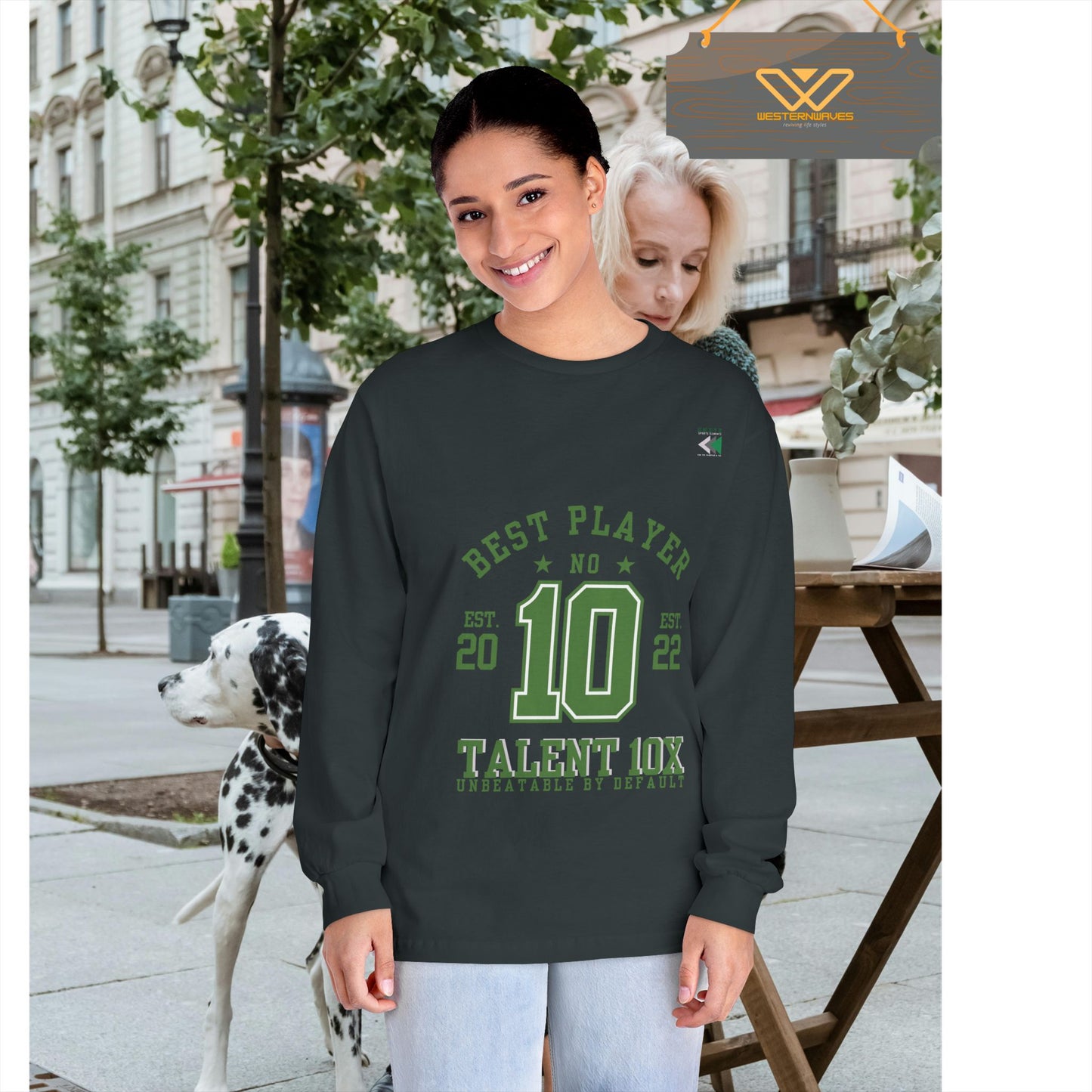 Unisex Classic Long Sleeve T-Shirt - Talent 10x, Perfect for Sports Lovers_ N6+ Series USCLSTS PT2WW001_ Limited Edition by WesternWaves: