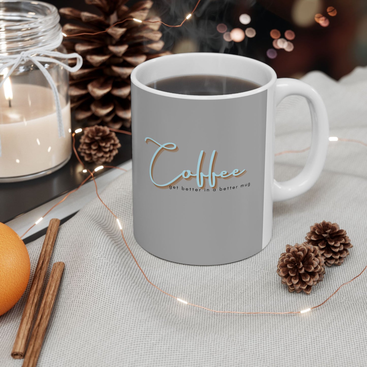 Ceramic Mug, (11oz, 15oz) _ N2+ Series CM11&15OZ PT2WP009_ Customizable Limited Edition Luxury to Your Daily Routine by WesternWaves: