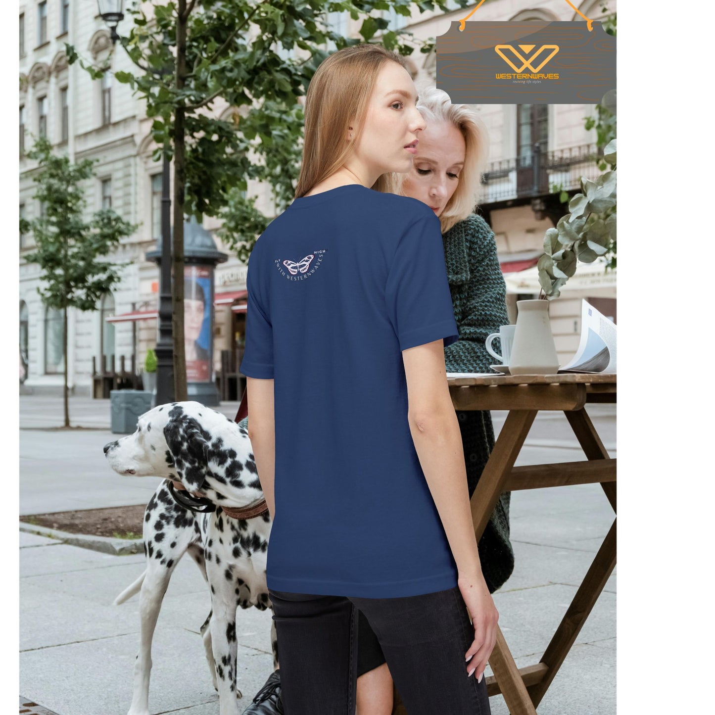 Unisex Midweight T-shirt, Made in USA_ N+ Series UMTS PT2WW007_ Limited Edition Design by WesternWaves: