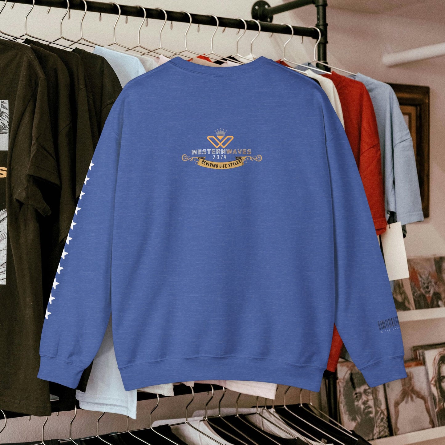 Unisex Heavy Blend™ Crewneck Sweatshirt_ N3+ Series UHBCSS PT2WW006_ Limited Edition Pure Luxury By WesternWaves: