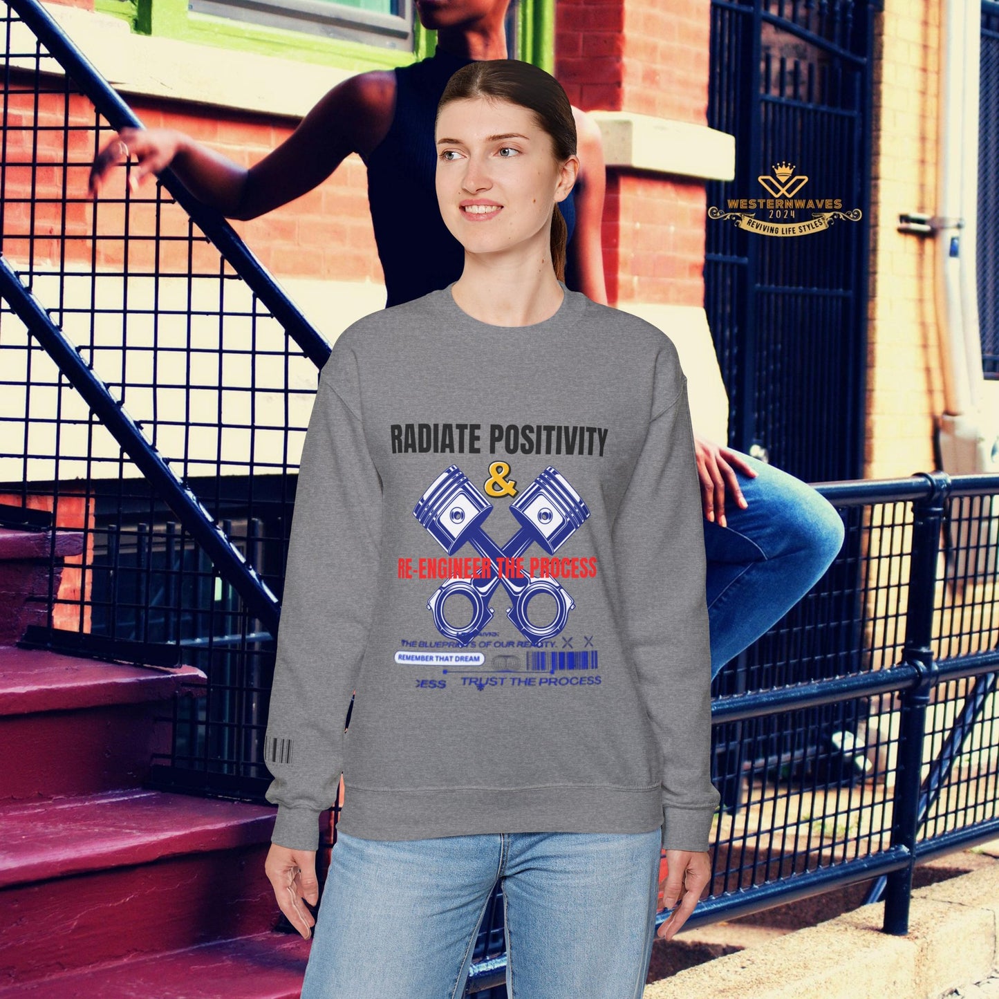 Unisex Heavy Blend™ Crewneck Sweatshirt_ N2+ Series UHBCSS PT2WW003_ Limited Edition Pure Luxury by WesternWaves: