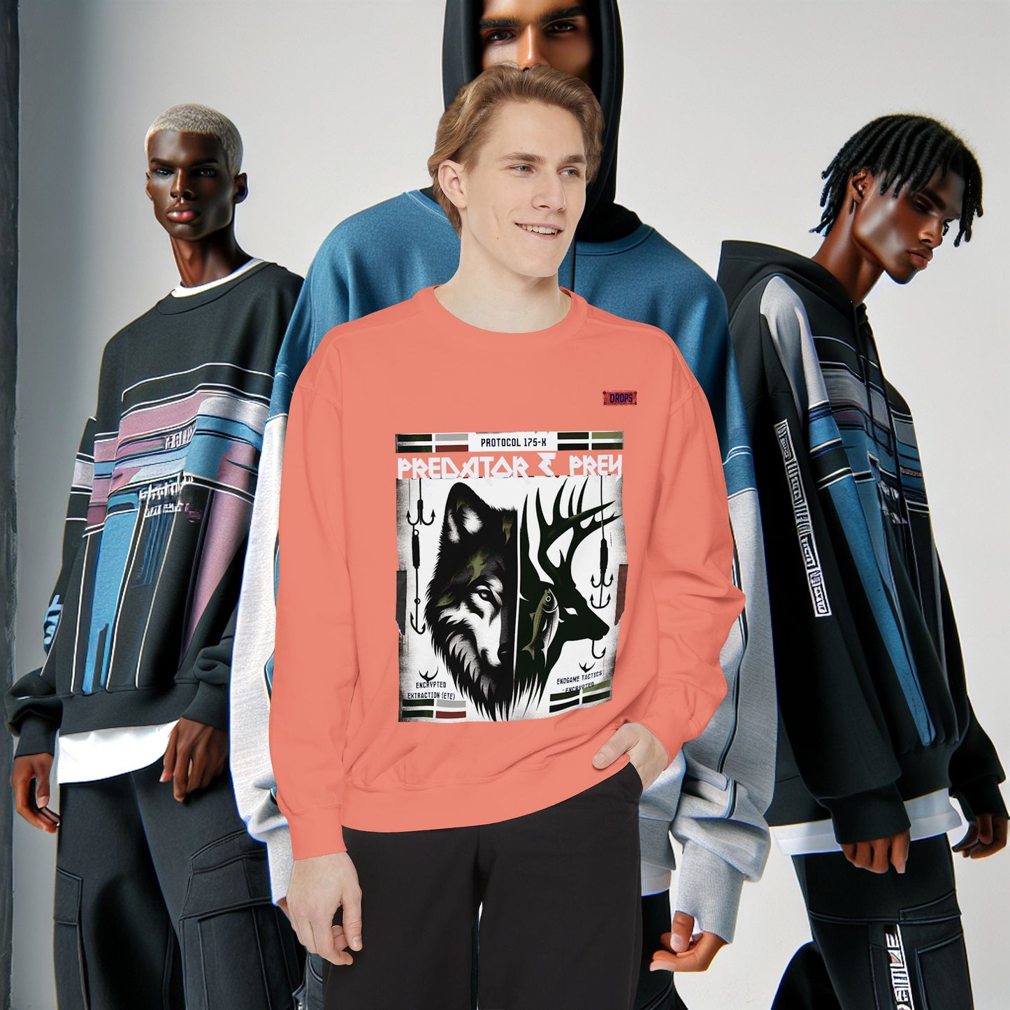 Predator & Prey Sweatshirt_ 03 Sep 2025_ Cozy Unisex Pullover, Nature Lover Apparel, Gifts for Wildlife Enthusiasts, Fall Fashion Layer