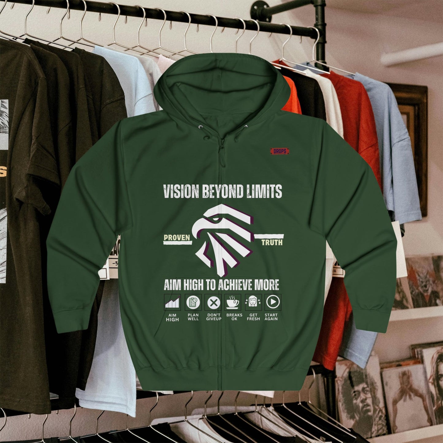Unisex Full Zip Hoodie_ Series N8+ USFZH PT2WW002_ SHD 001_ Limited Edition Casual Wear by WesternWaves: