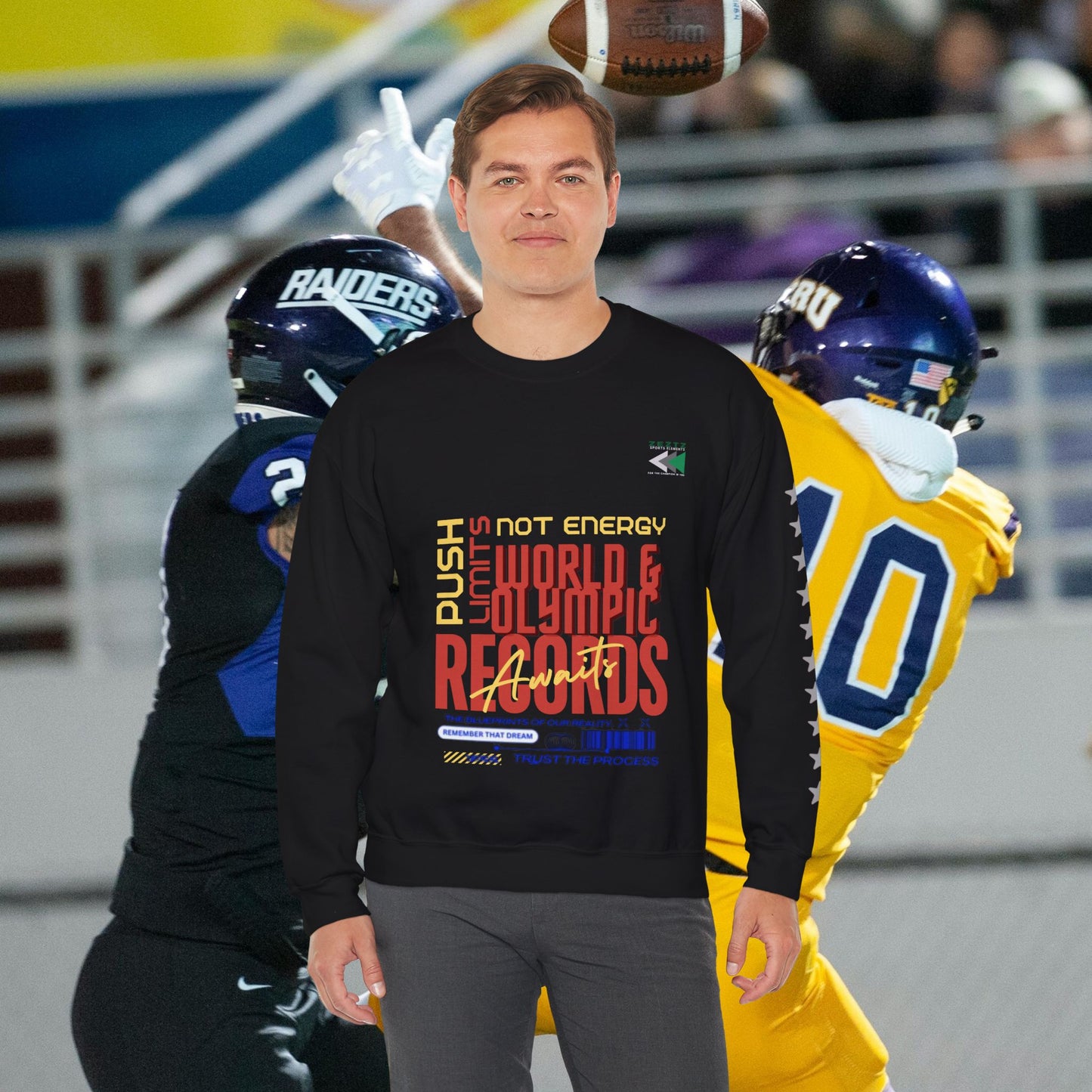 Unisex Heavy Blend™ Crewneck Sweatshirt_ N2 Sports Series UHBCSS PT2WW006_ Limited Edition ‘Zeztz’ Brand Sports Elements by WesternWaves: