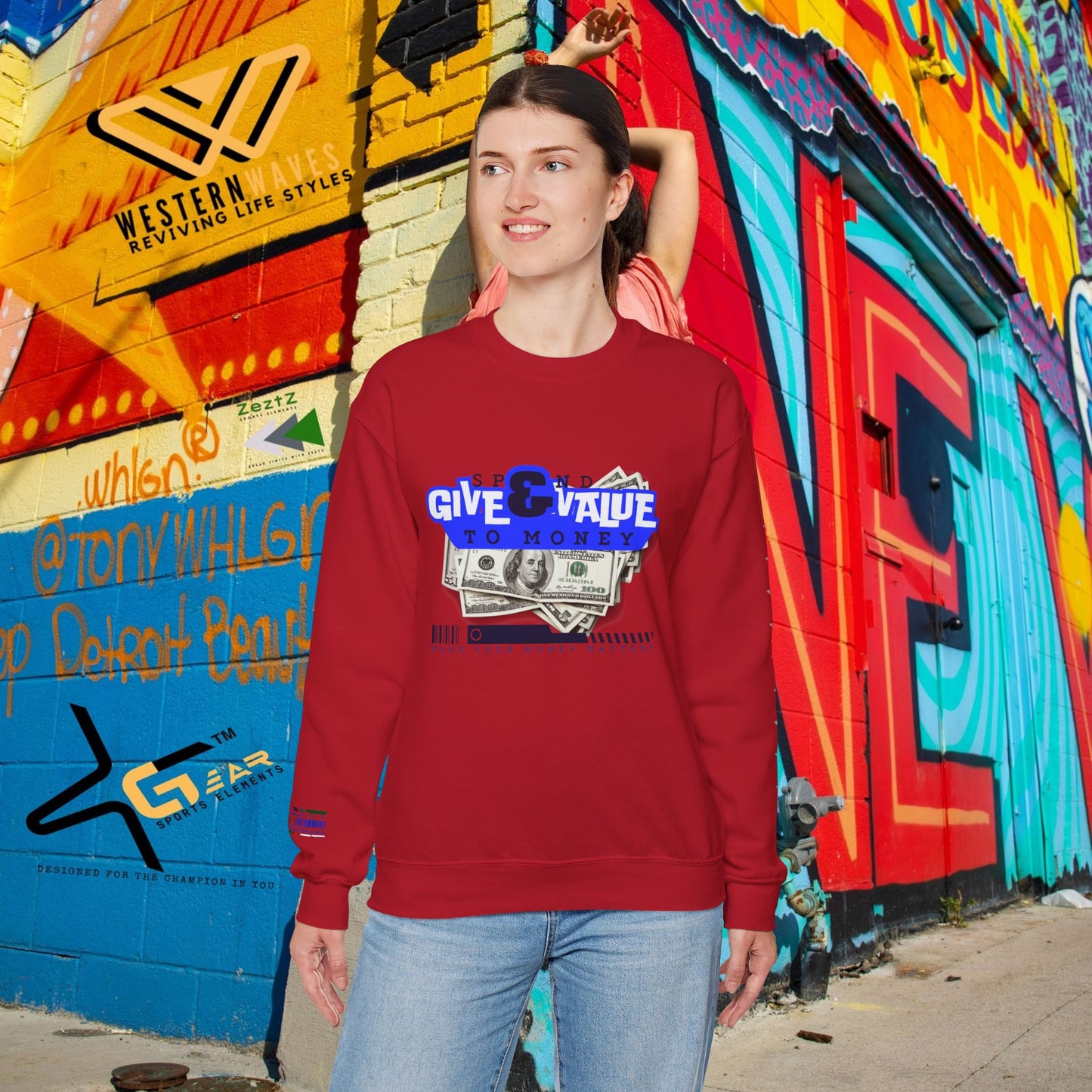 Unisex Heavy Blend™ Crewneck Sweatshirt_ N3+ Series UHBCSS PT2WW036_ Limited Edition Pure Luxury By WesternWaves:
