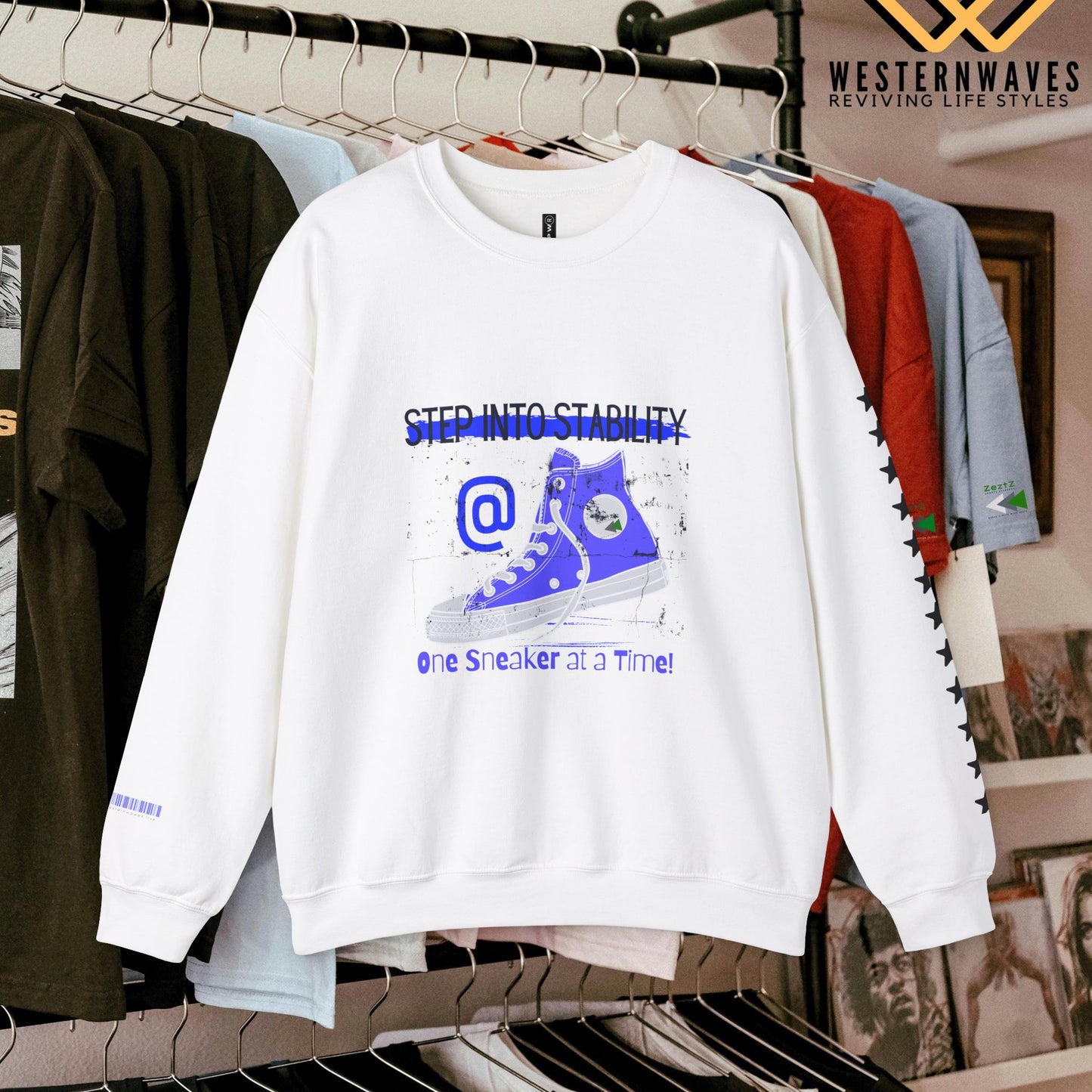 Unisex Heavy Blend™ Crewneck Sweatshirt_ N3+ Series UHBCSS PT2WW031_ Limited Edition Pure Luxury By WesternWaves: