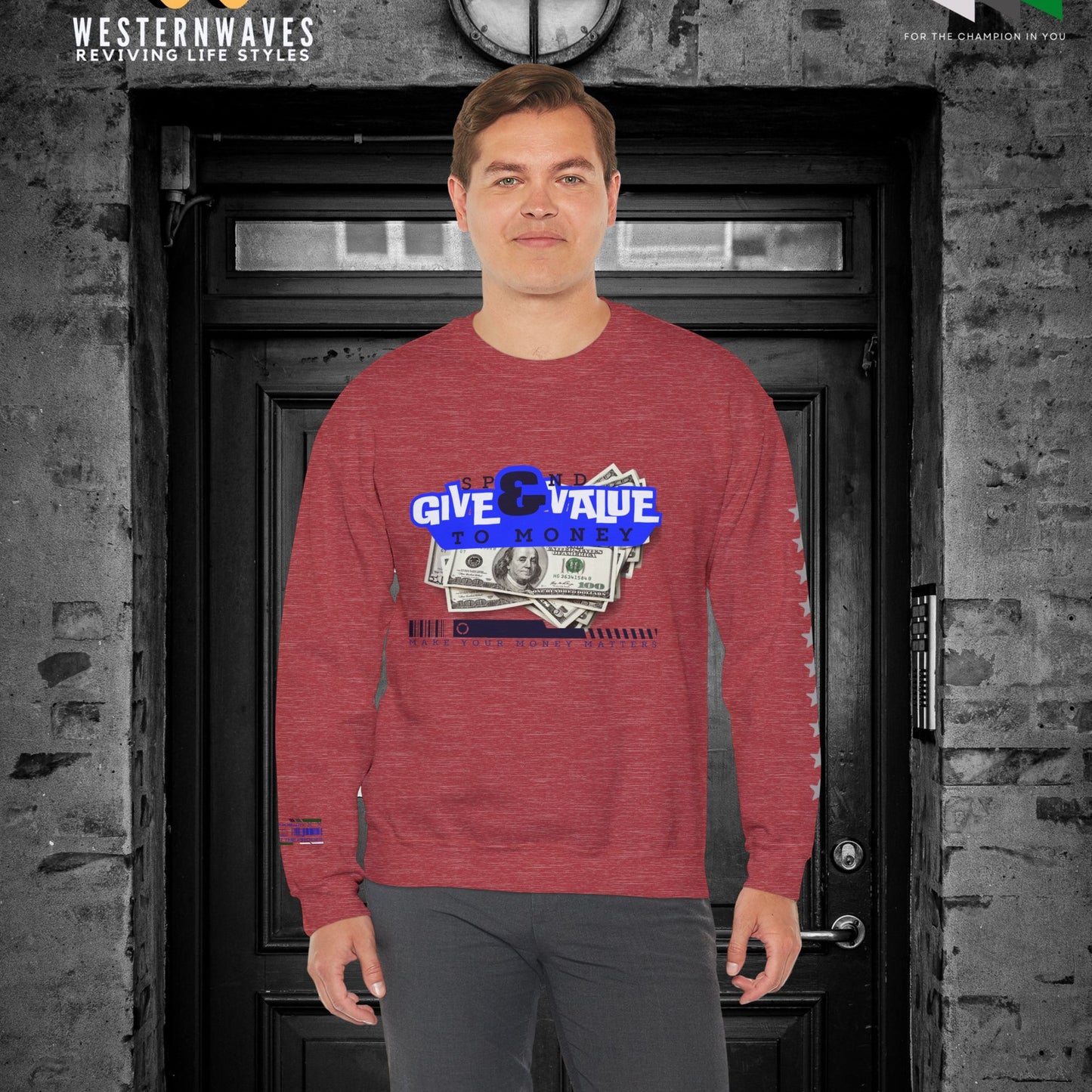 Unisex Heavy Blend™ Crewneck Sweatshirt_ N3+ Series UHBCSS PT2WW036_ Limited Edition Pure Luxury By WesternWaves: