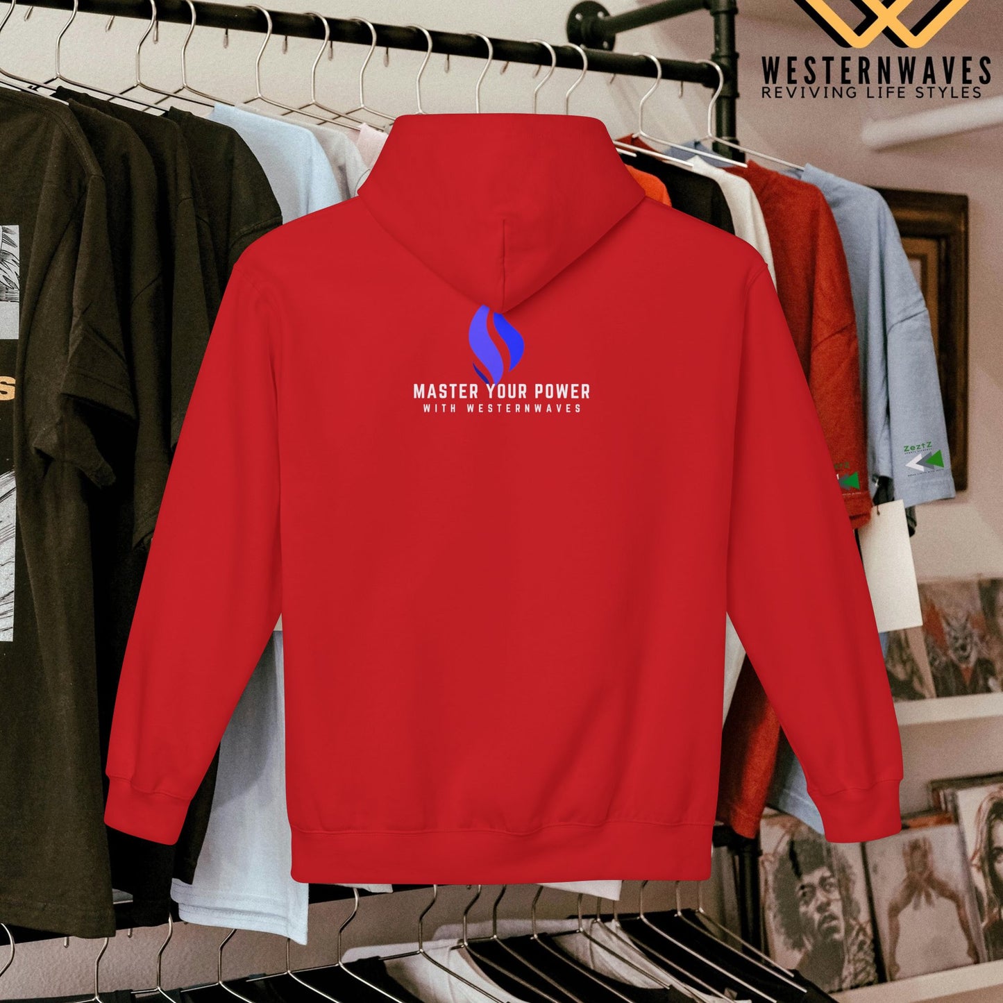 Unisex Midweight Softstyle Fleece Hoodie_ N3+ Series USMWSSFH PT2WW004_ Limited Edition Luxuriously Soft 100% Cotton Face by WesternWaves: