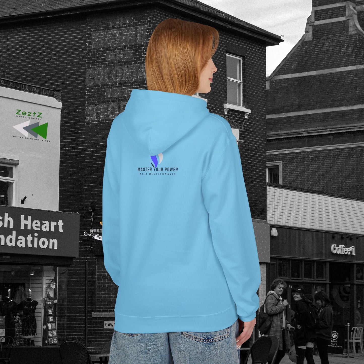 Unisex Midweight Softstyle Fleece Hoodie_ N3+ Series USMWSSFH PT2WW003_ Limited Edition Luxuriously Soft 100% Cotton Face by WesternWaves: