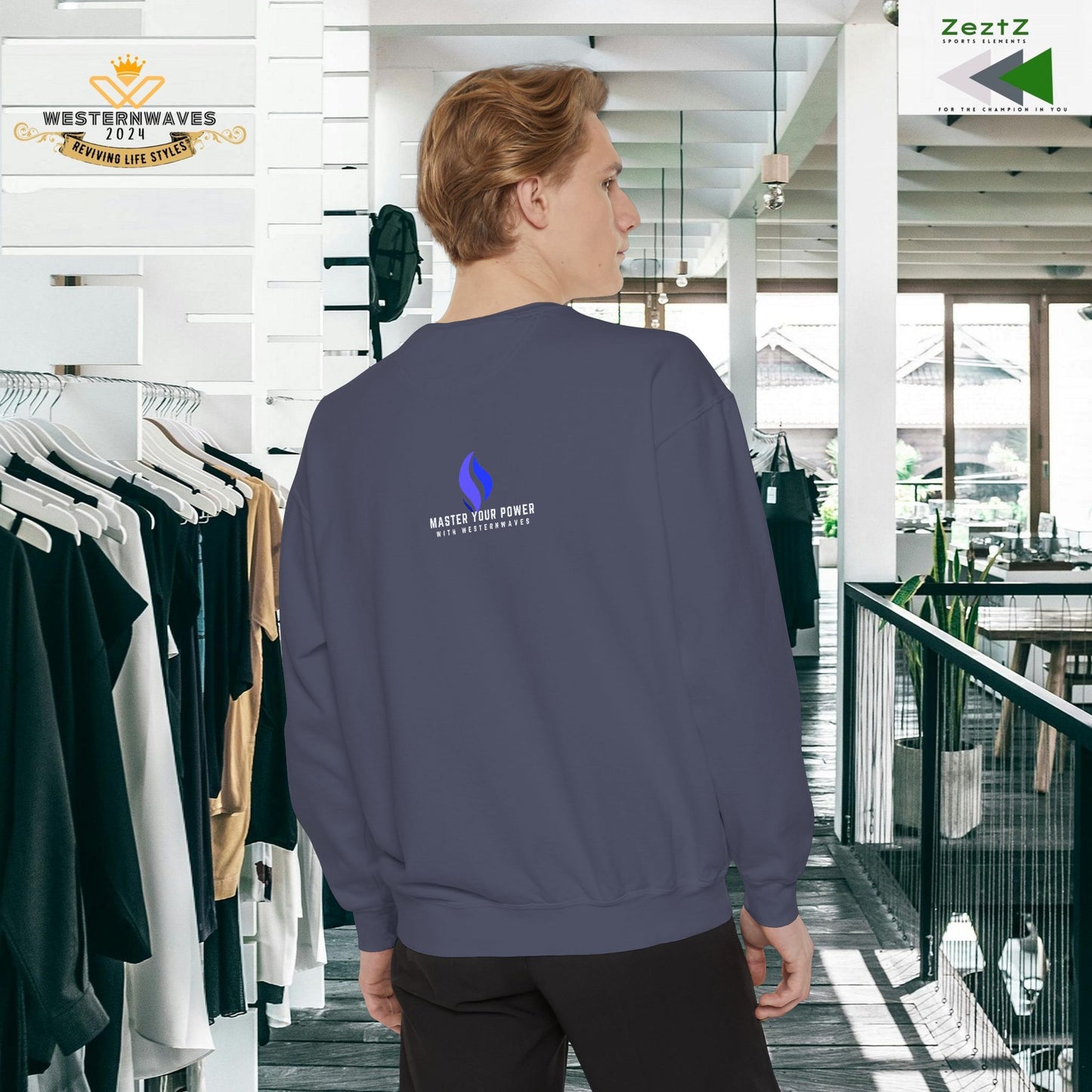 Unisex Garment-Dyed Sweatshirt_ N3+ Series UGDSS PT2WW001_ Limited Edition Luxurious Comfort by WesternWawes: