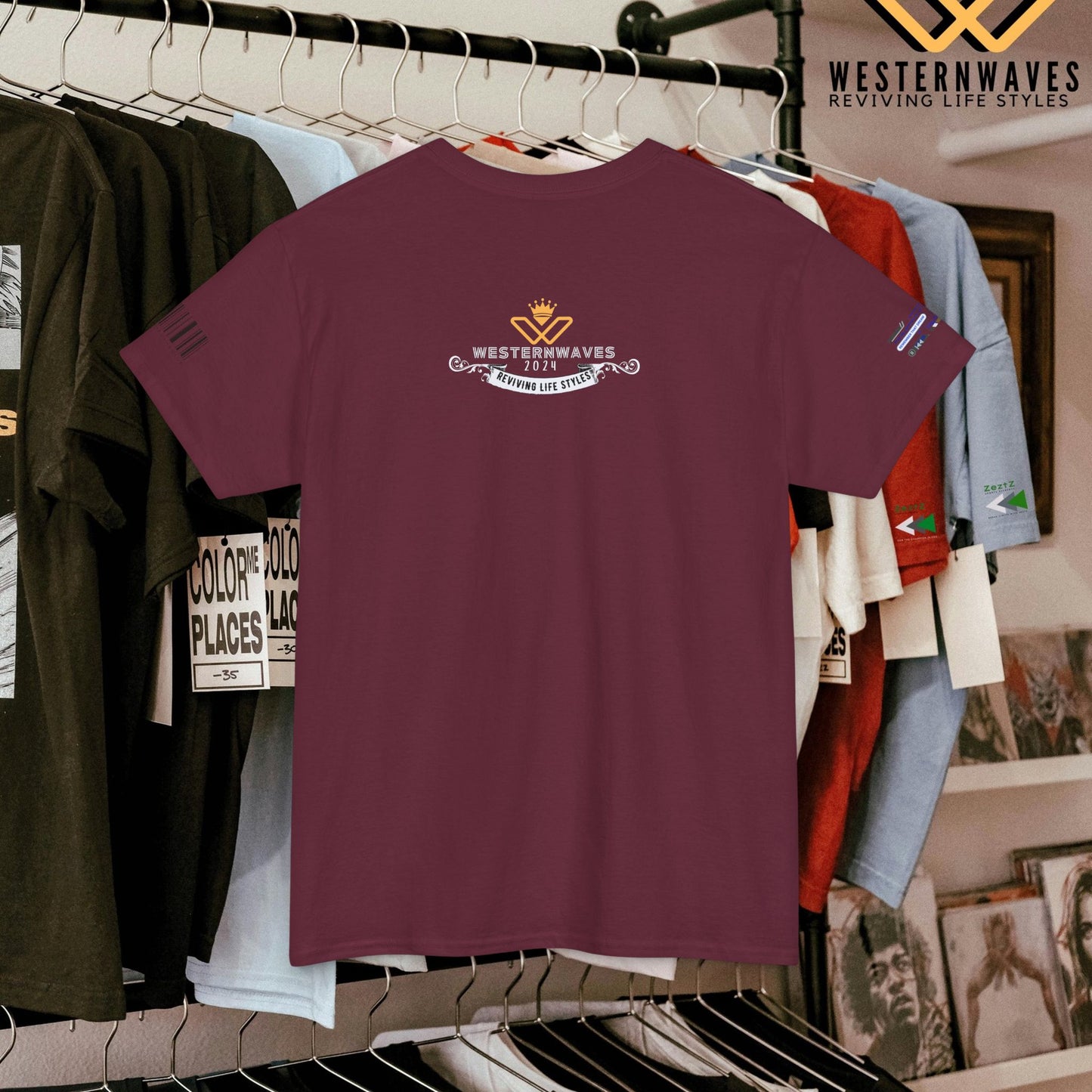 Unisex Heavy Cotton Tee_ Crafted from premium 100% cotton_ N3+ Series UHCT PT2WW013_ Limited Edition Maximum Comfort by WesternWaves: