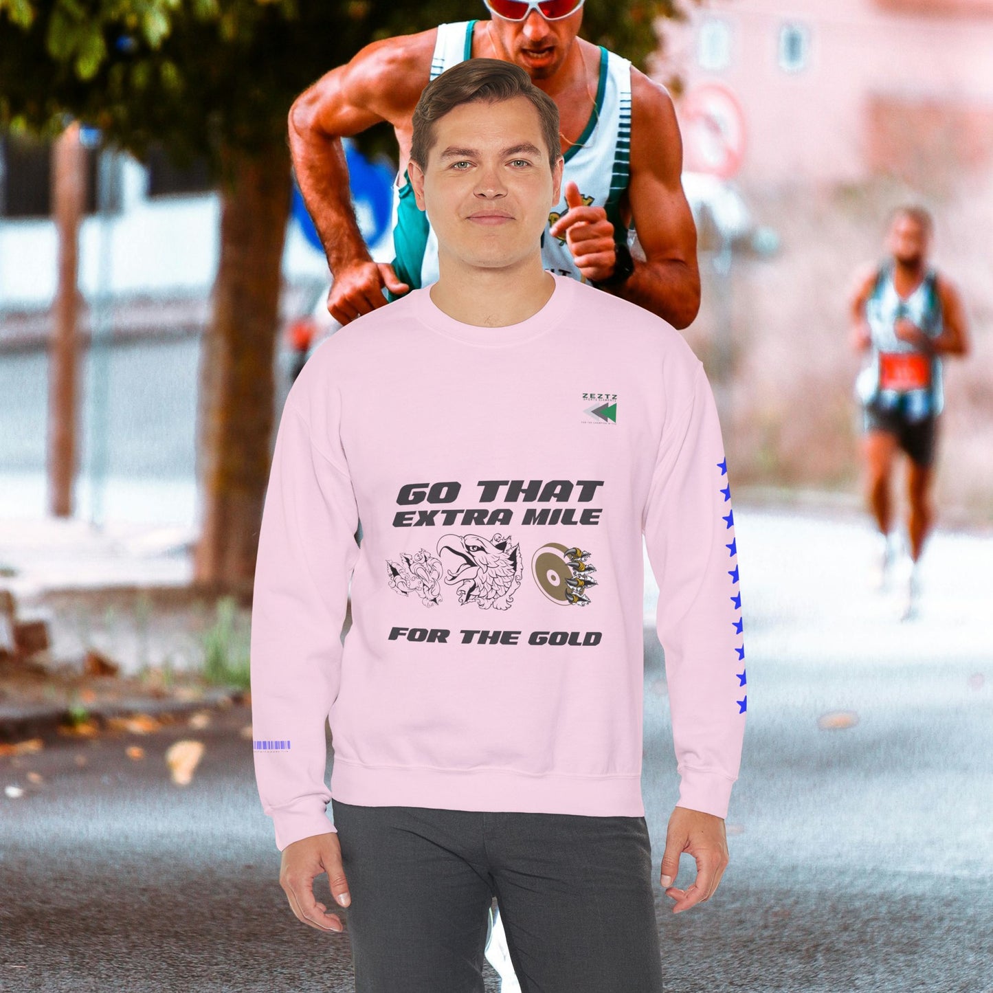 Unisex Heavy Blend™ Crewneck Sweatshirt_ N2 Sports Series UHBCSS PT2WW005_ Limited Edition ‘Zeztz’ Brand Sports Elements by WesternWaves: