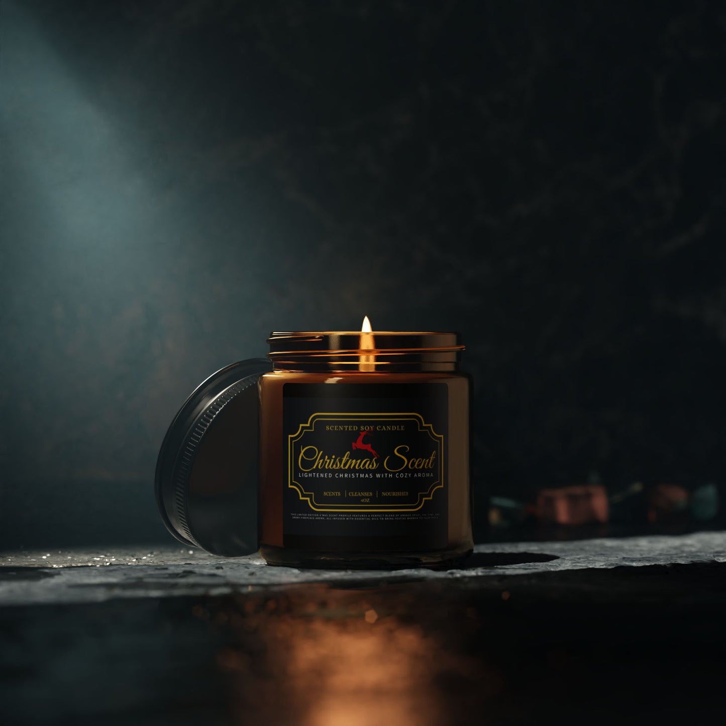 Scented Soy Candle (Multi-Size, Amber Jar)_ N3+ Series SPW SSCMSAJ PT2WW001_ Limited Editon Personalized Christmas Scent Candles by WesternWaves: