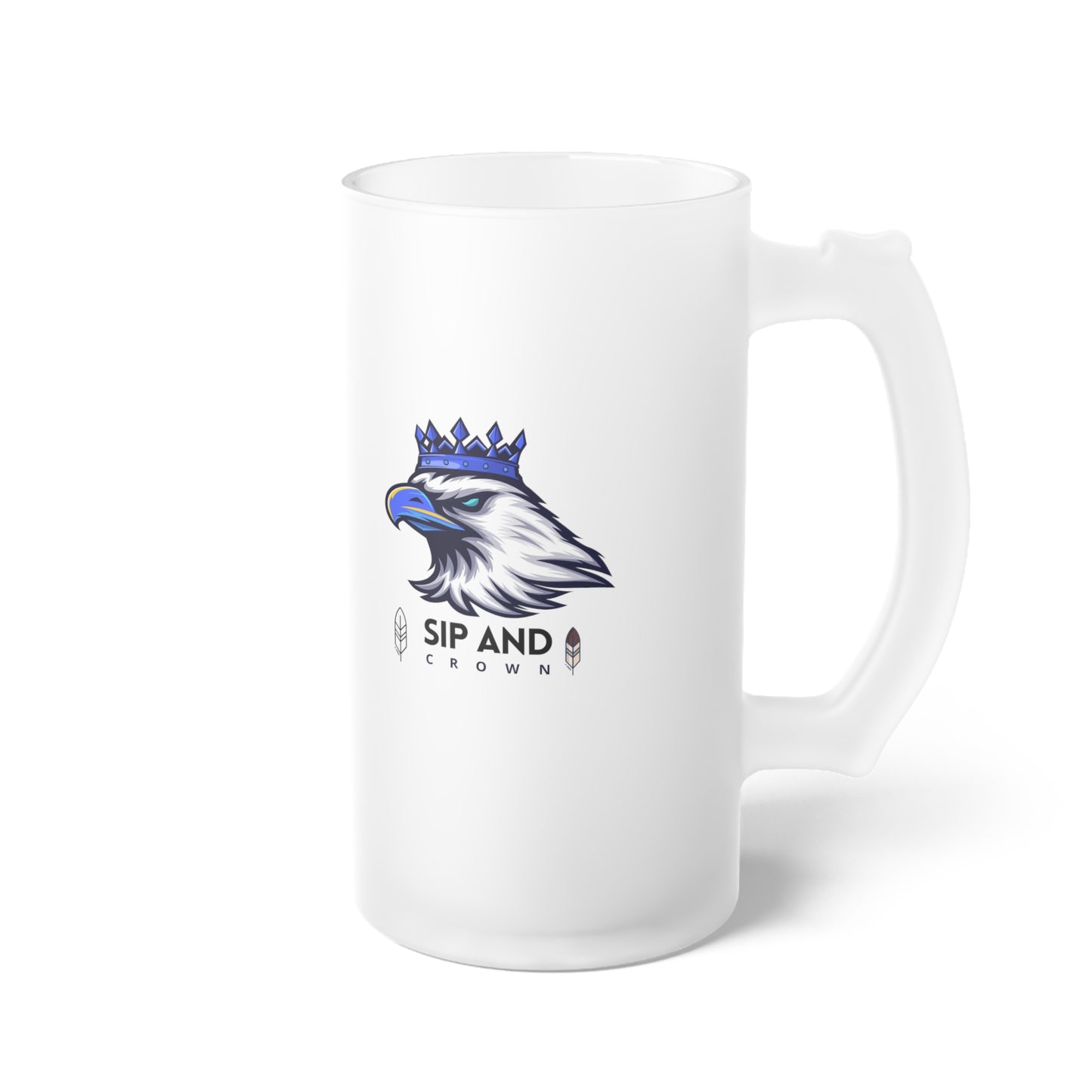 Frosted Glass Beer Mug - Stylish Sipping Essential_ N3+ Series FGBM PT2WW016_ Limited Edition by WesternWaves: