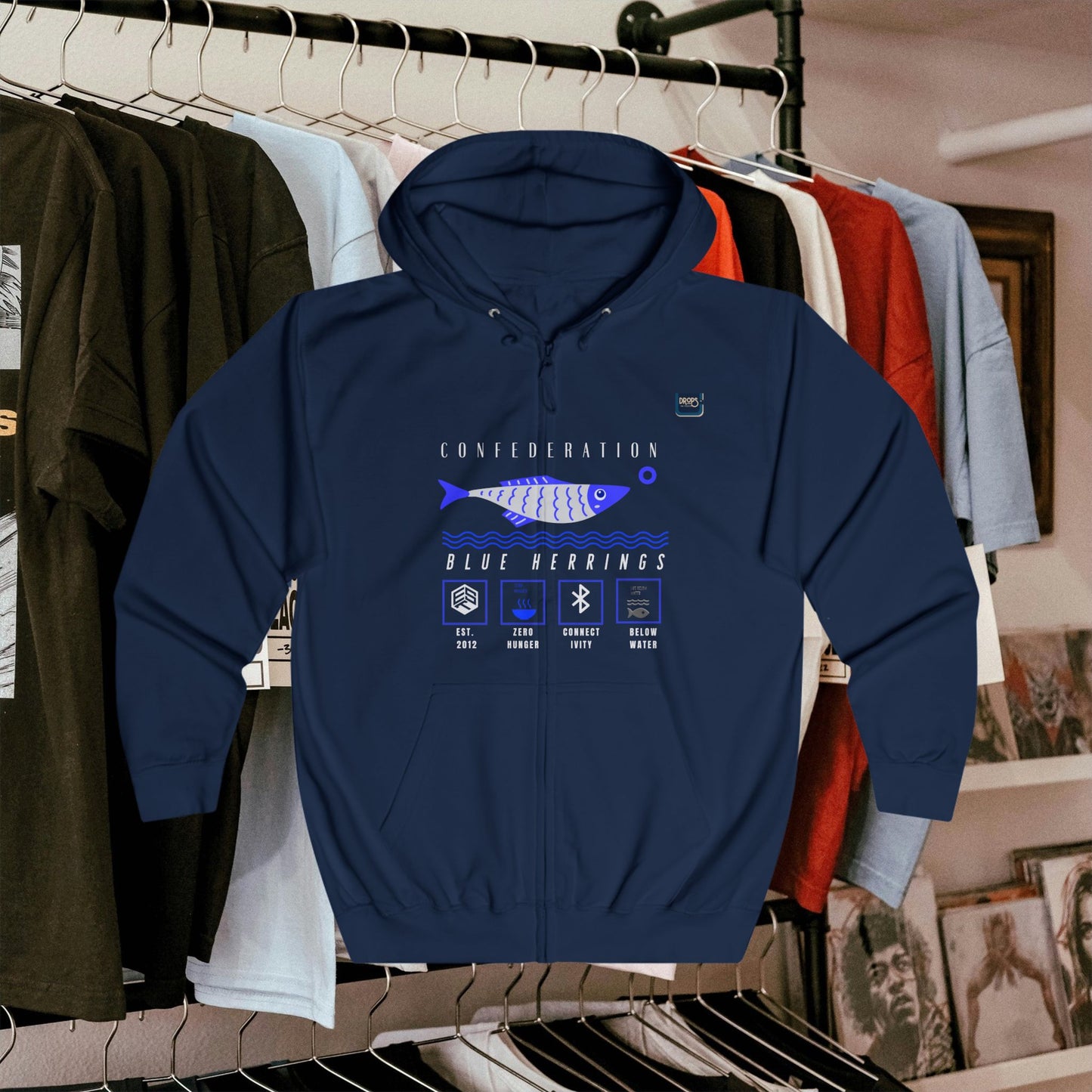 Unisex Full Zip Hoodie_ N7+ Series USFZHOODIE PT2WW003_ Limited Edition Trendy Vibes by WesternWaves: