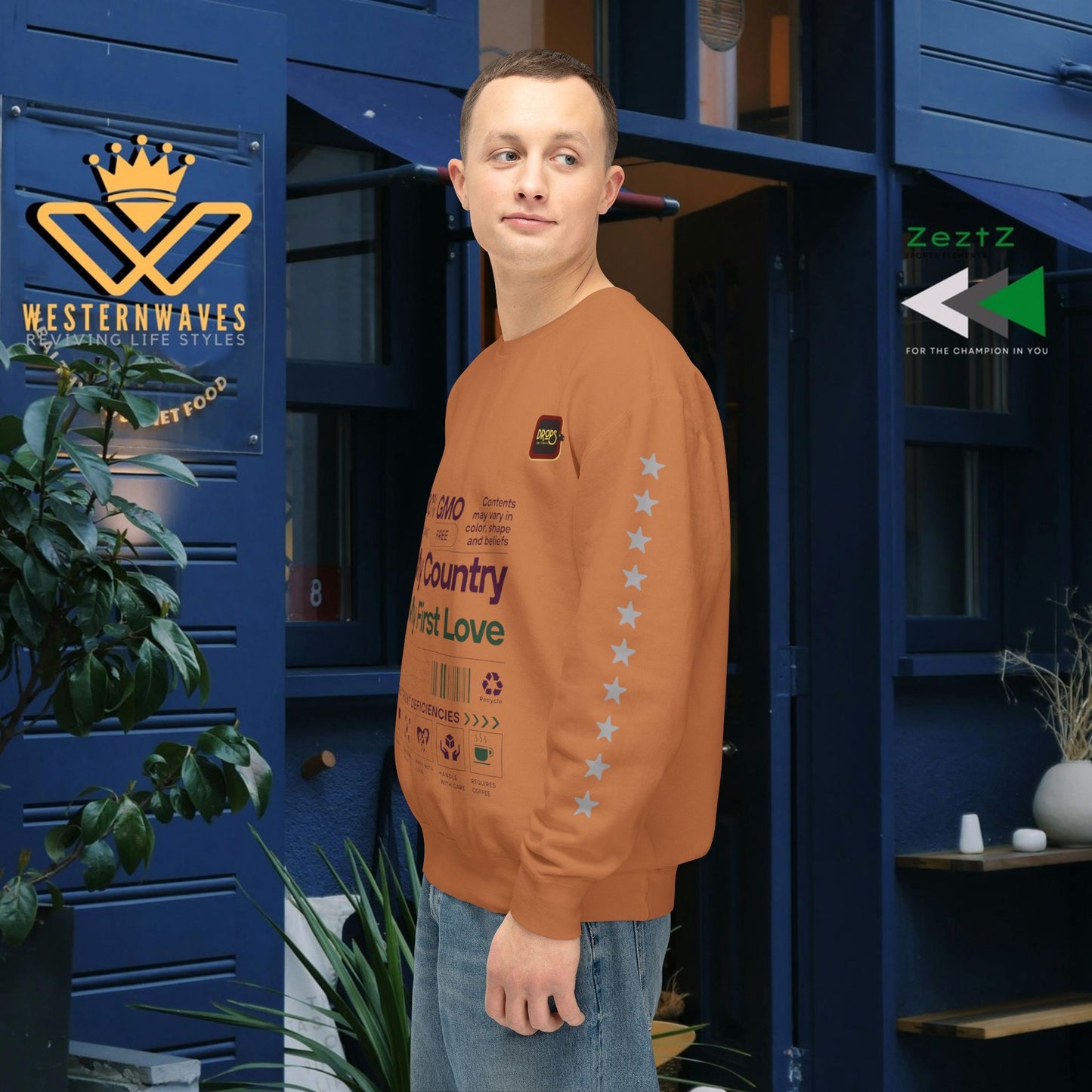 Unisex Lightweight Sweatshirt_ N7+ Series USLWSS PT2WW001_ Limited Edition by WesternWaves:
