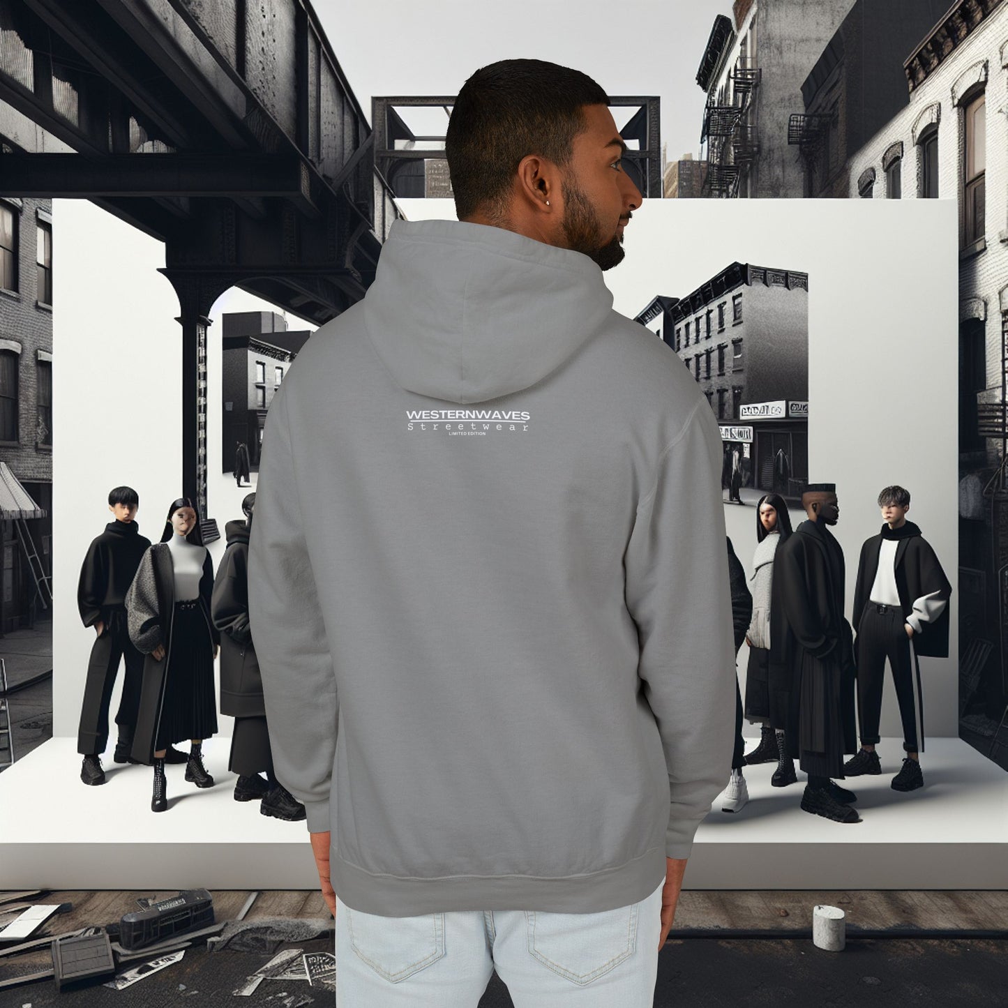 Unisex Lightweight Hooded Sweatshirt_ Series UWD 051_ Limited Edition Raw Streetwear by WesternWaves:
