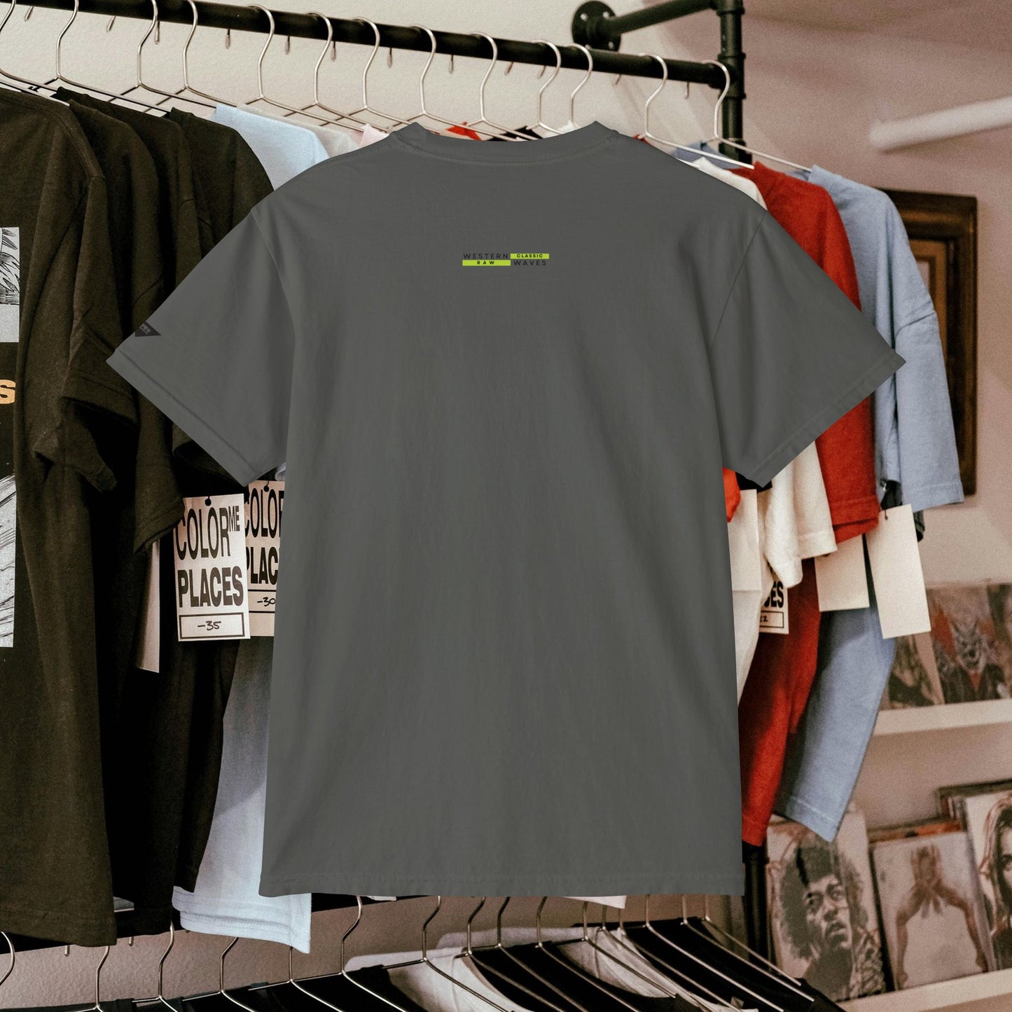 Unisex Garment-Dyed Pocket T-Shirt_ N3+ Series USGDPTS PT2WW001_ Limited Edition Raw Classic by WesternWaves: