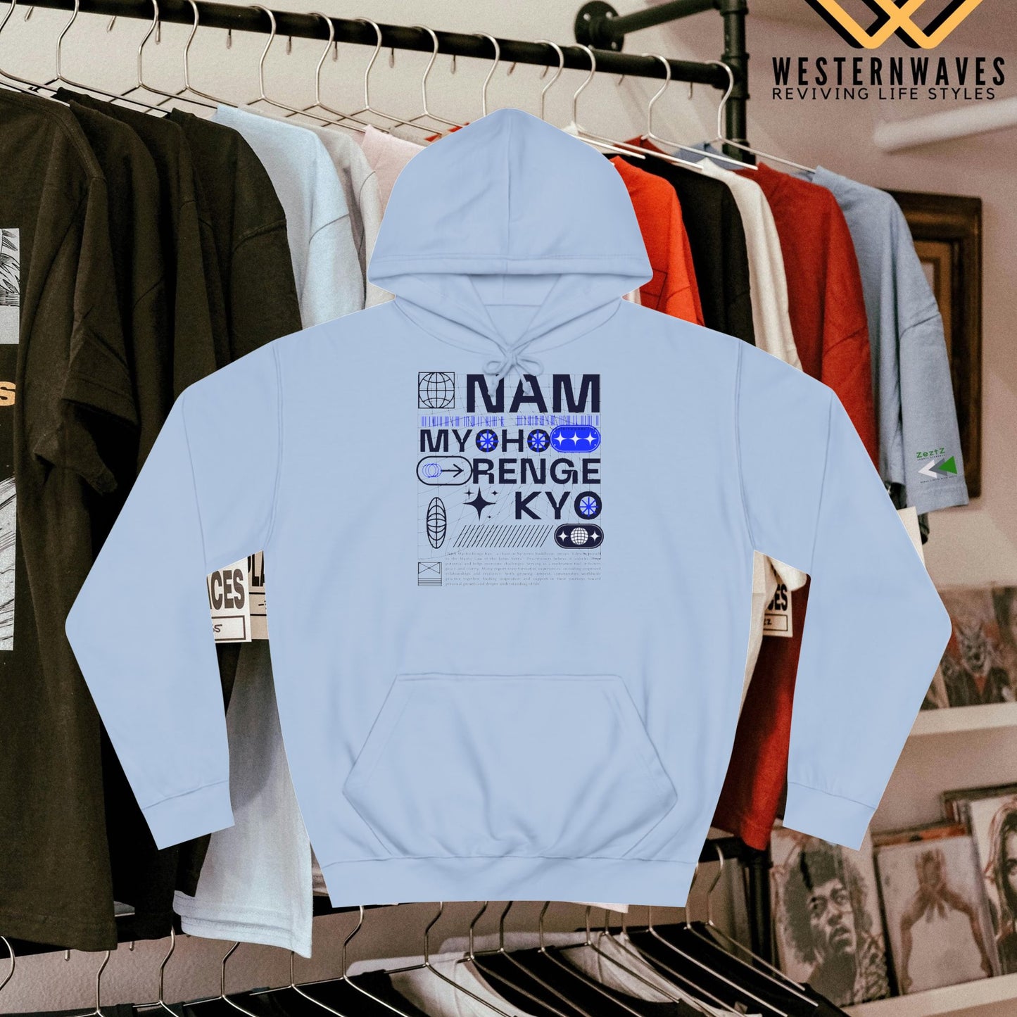 Unisex College Hoodie_ N2+ Series USCH PT2WW005_ Limited Edition Timeless Unisex Design by WesternWaves: