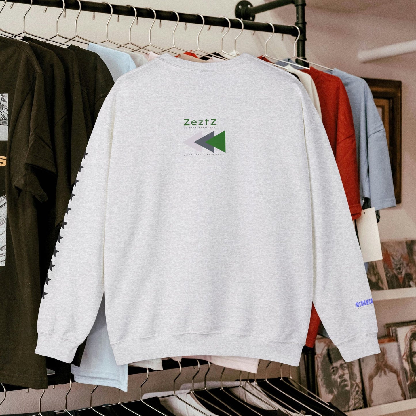 Unisex Heavy Blend™ Crewneck Sweatshirt_ N2+ Sports Series UHBCSS PT2WW008_ Limited Edition ‘Zeztz’ Brand Sports Elements by WesternWaves: