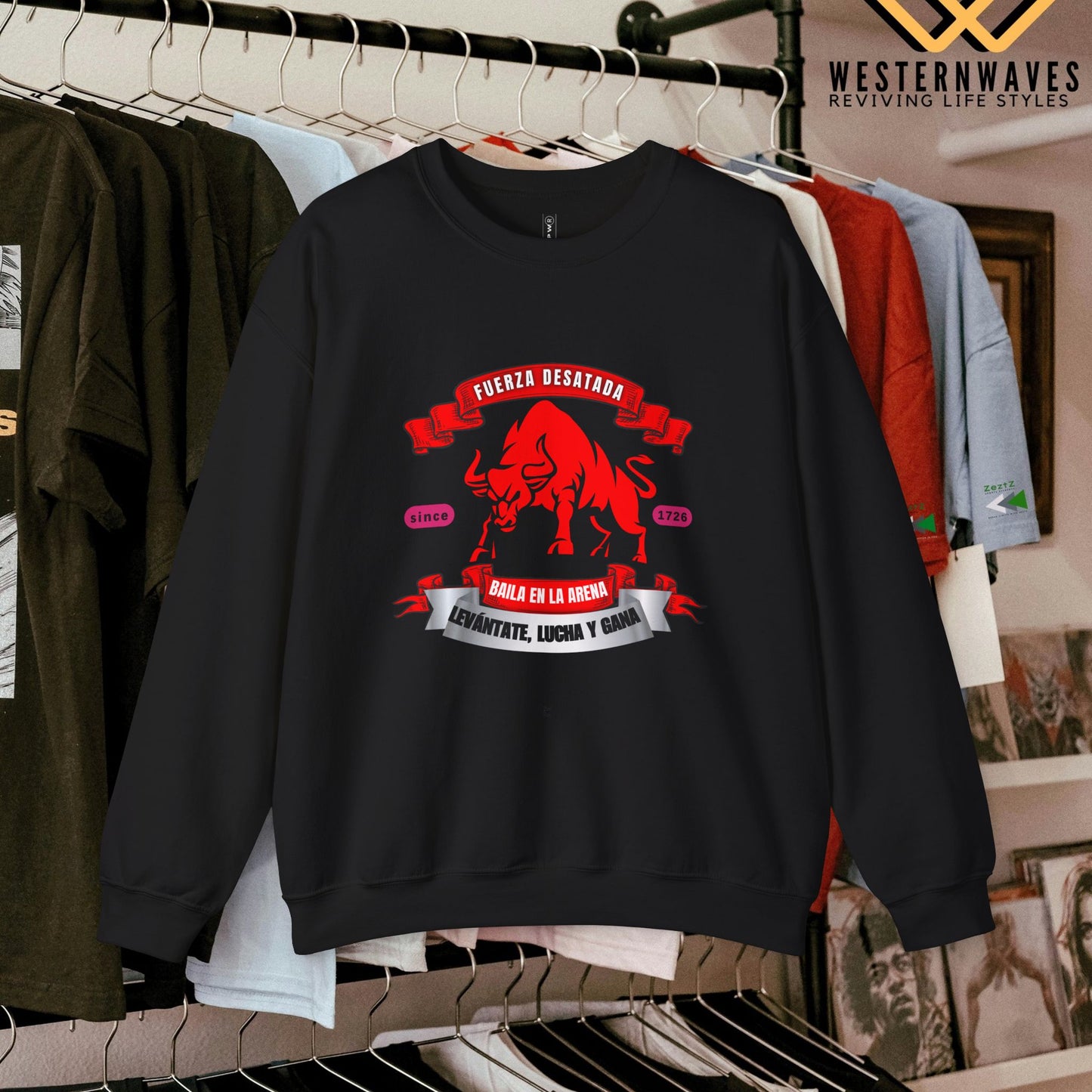 Unisex Heavy Blend™ Crewneck Sweatshirt_ N3+ Series UHBCSS PT2WW038_ Limited Edition Pure Luxury By WesternWaves: