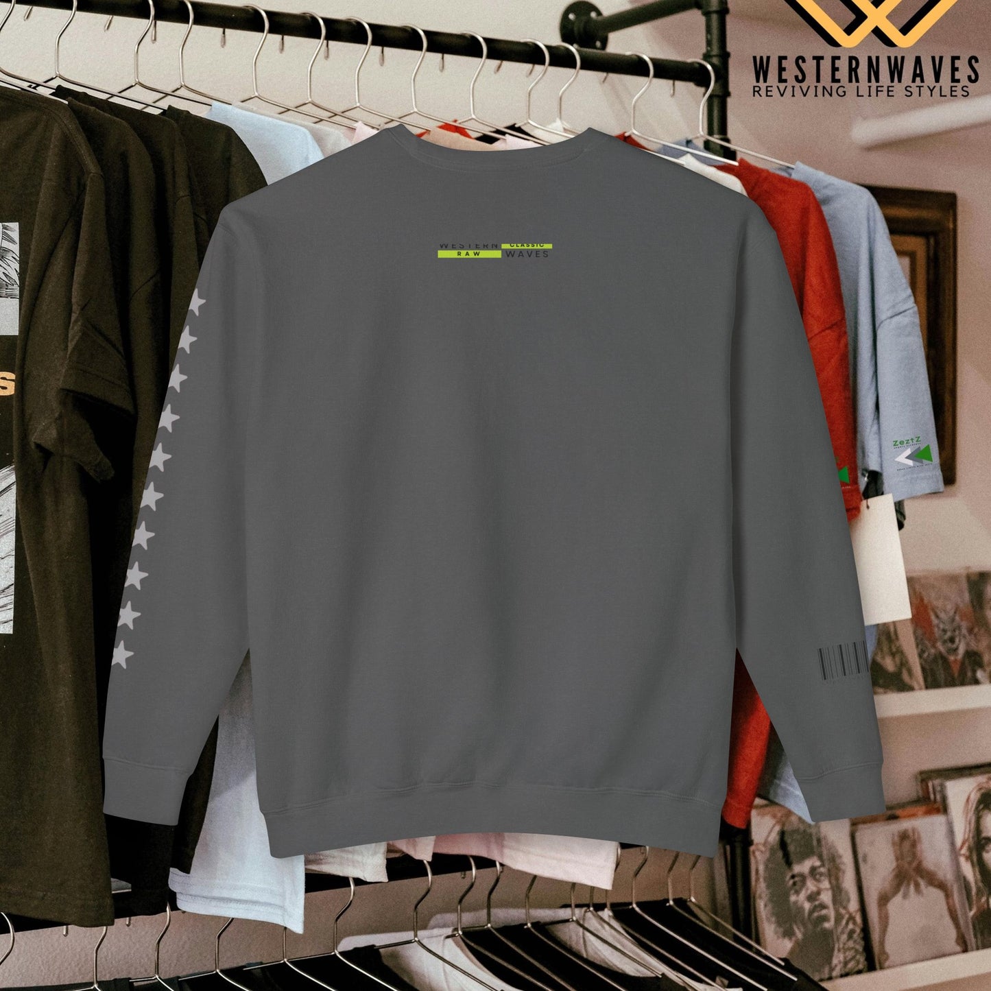 Unisex Lightweight Crewneck Sweatshirt_ N3+ Series ULWCSS PT2WW012_ Limited Edition Unparalleled Quality by WesternWaves:
