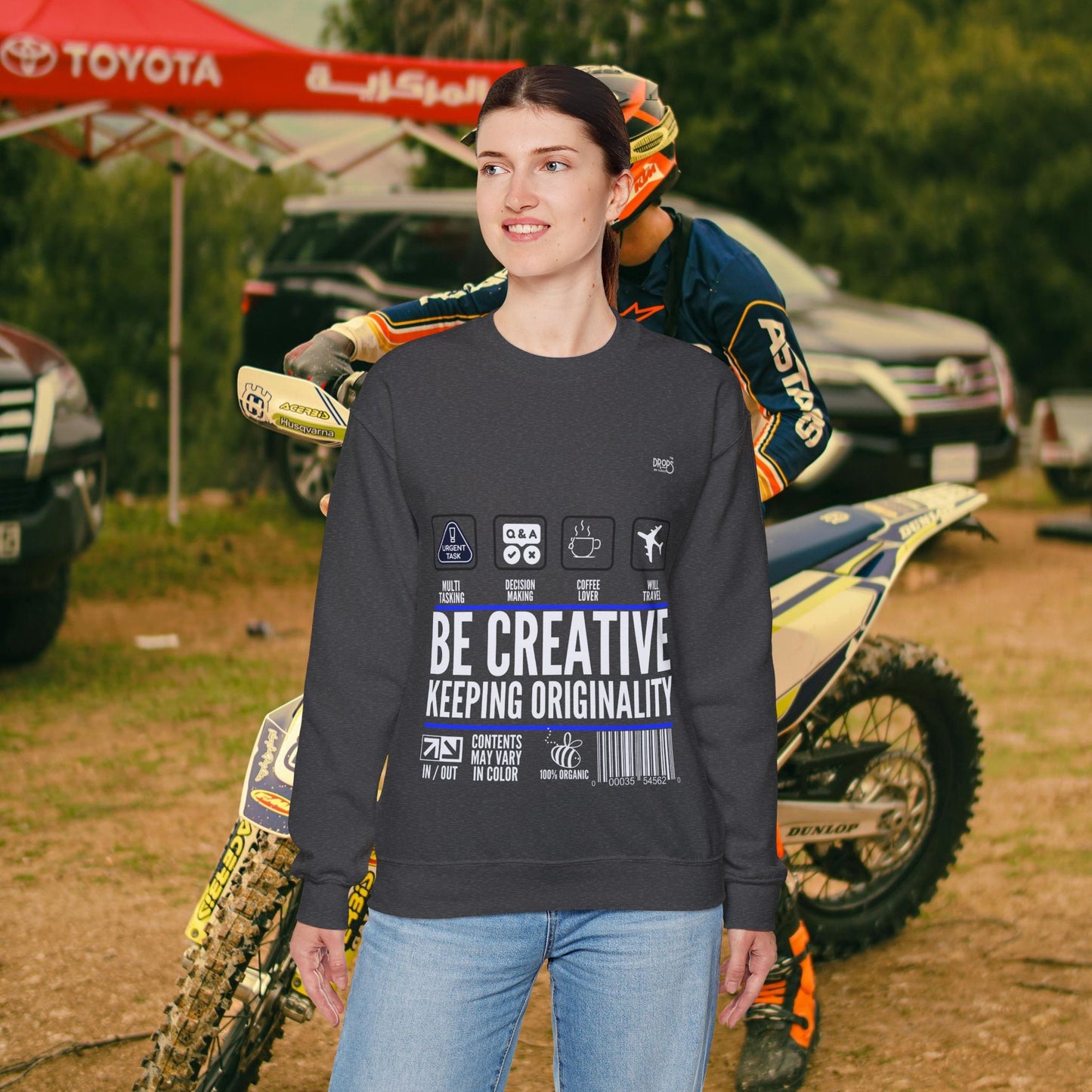 Unisex Heavy Blend™ Crewneck Sweatshirt_ N2 Sports Series UHBCSS PT2WW004_ Limited Edition 'DROPS' Brand Sweatshirt by WesternWaves: